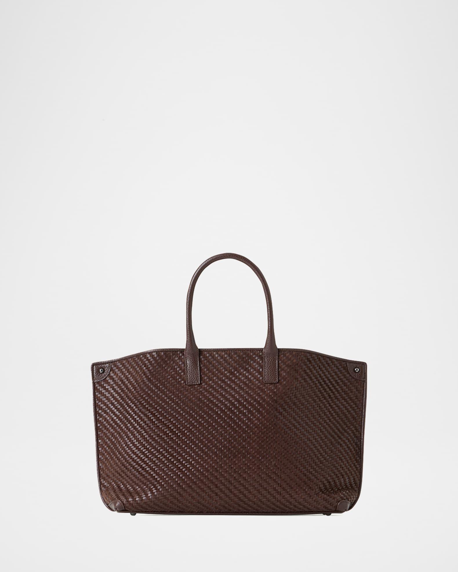 Small Woven Leather Tote Bag Product Image
