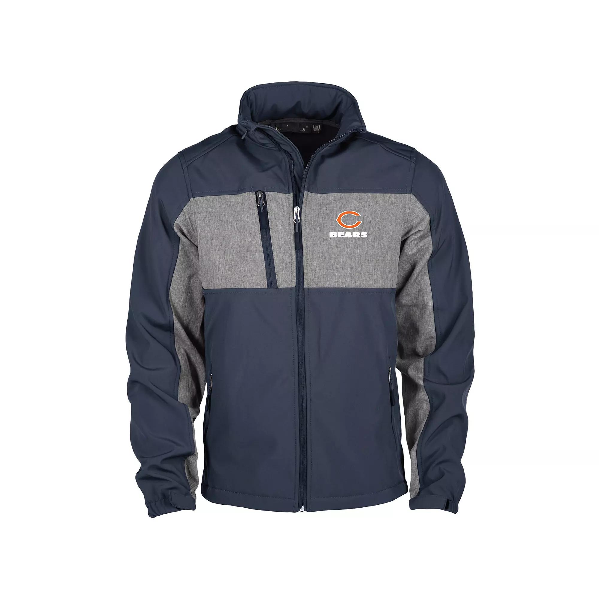 Men's Dunbrooke Navy Chicago Bears Circle Zephyr Softshell Full-Zip Jacket, Size: Large, Blue Product Image