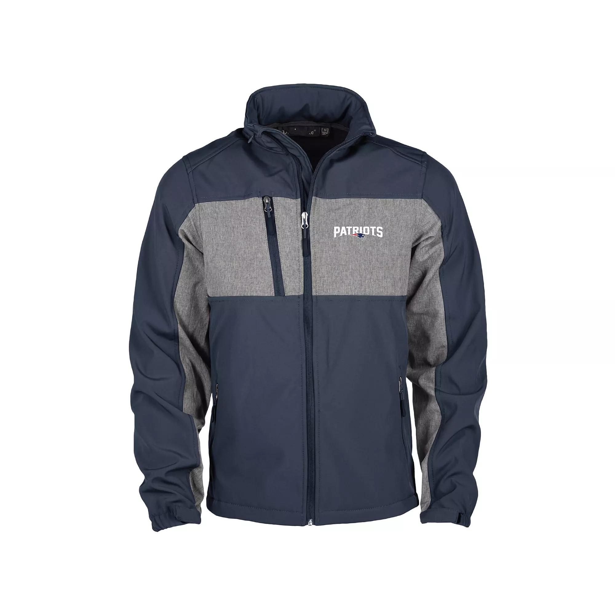 Men's Dunbrooke Navy New England Patriots Circle Zephyr Softshell Full-Zip Jacket,  Product Image