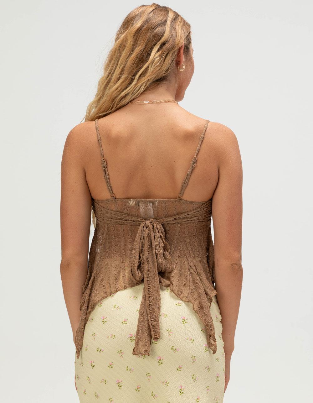 NECTAR CLOTHING Lace Fairy Womens Cami - BROWN Product Image