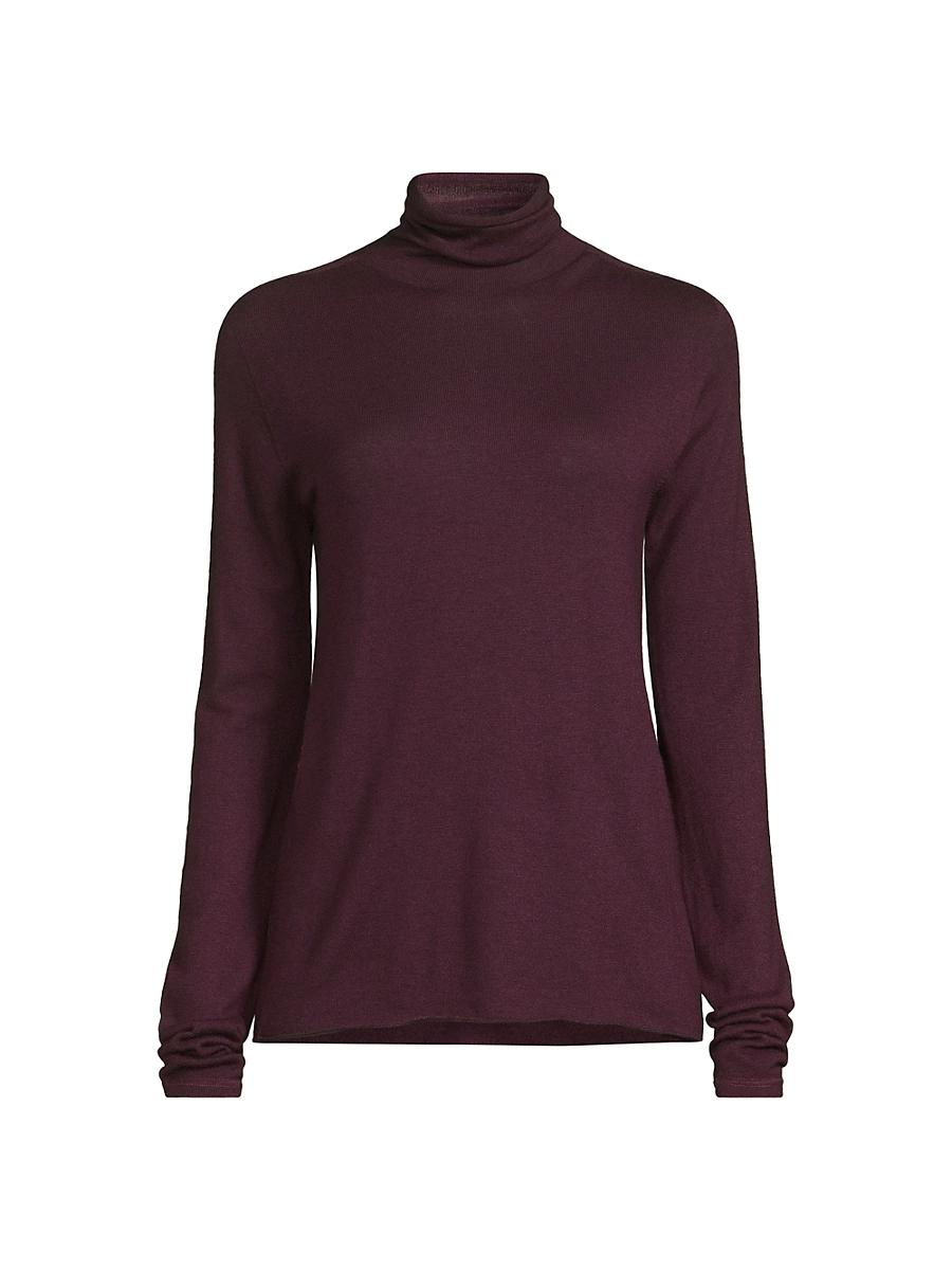 Womens Mashine-Washable Cashmere Long-Sleeve Turtleneck Sweater Product Image