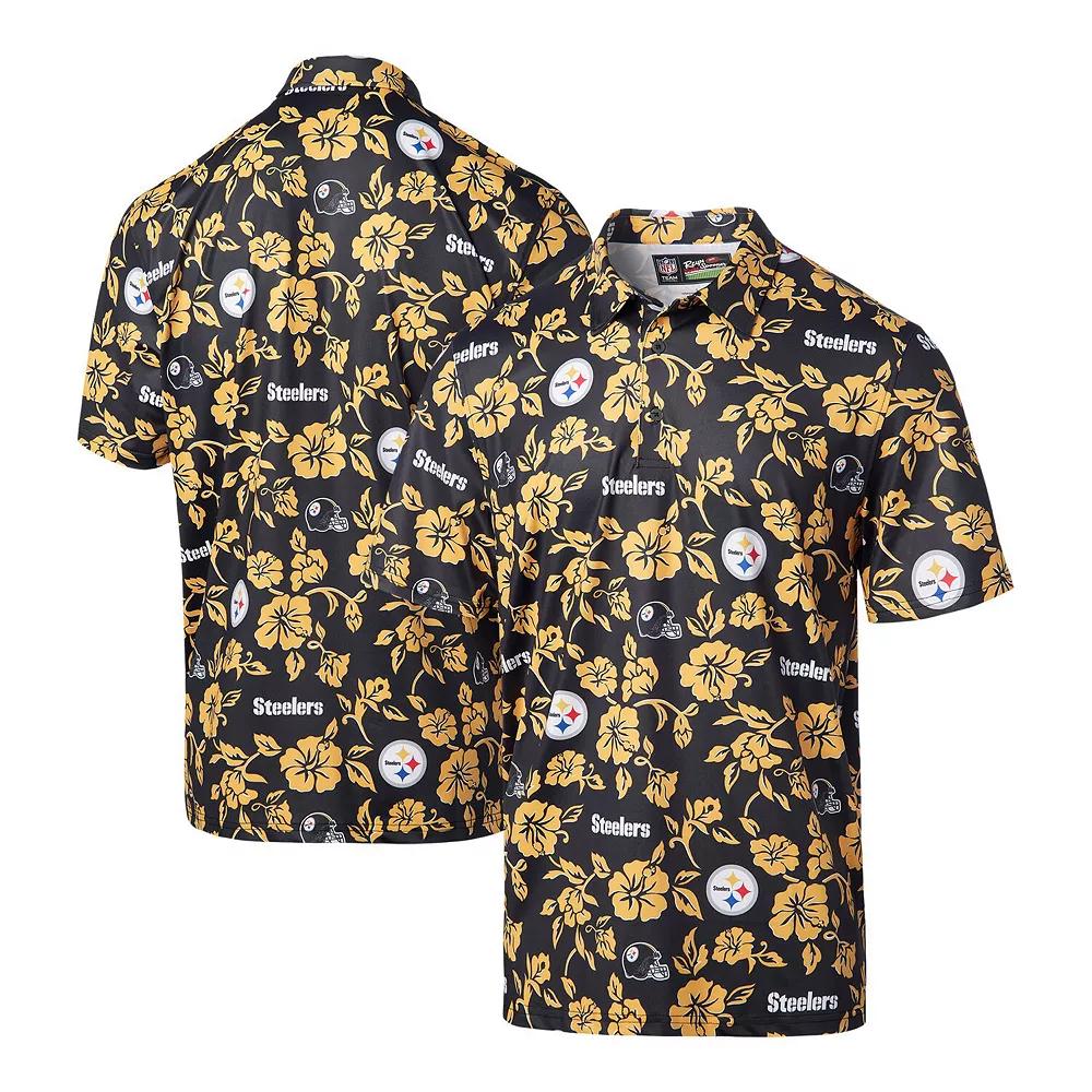Men's Reyn Spooner Black Pittsburgh Steelers Pua Performance Polo, Size: Small Product Image