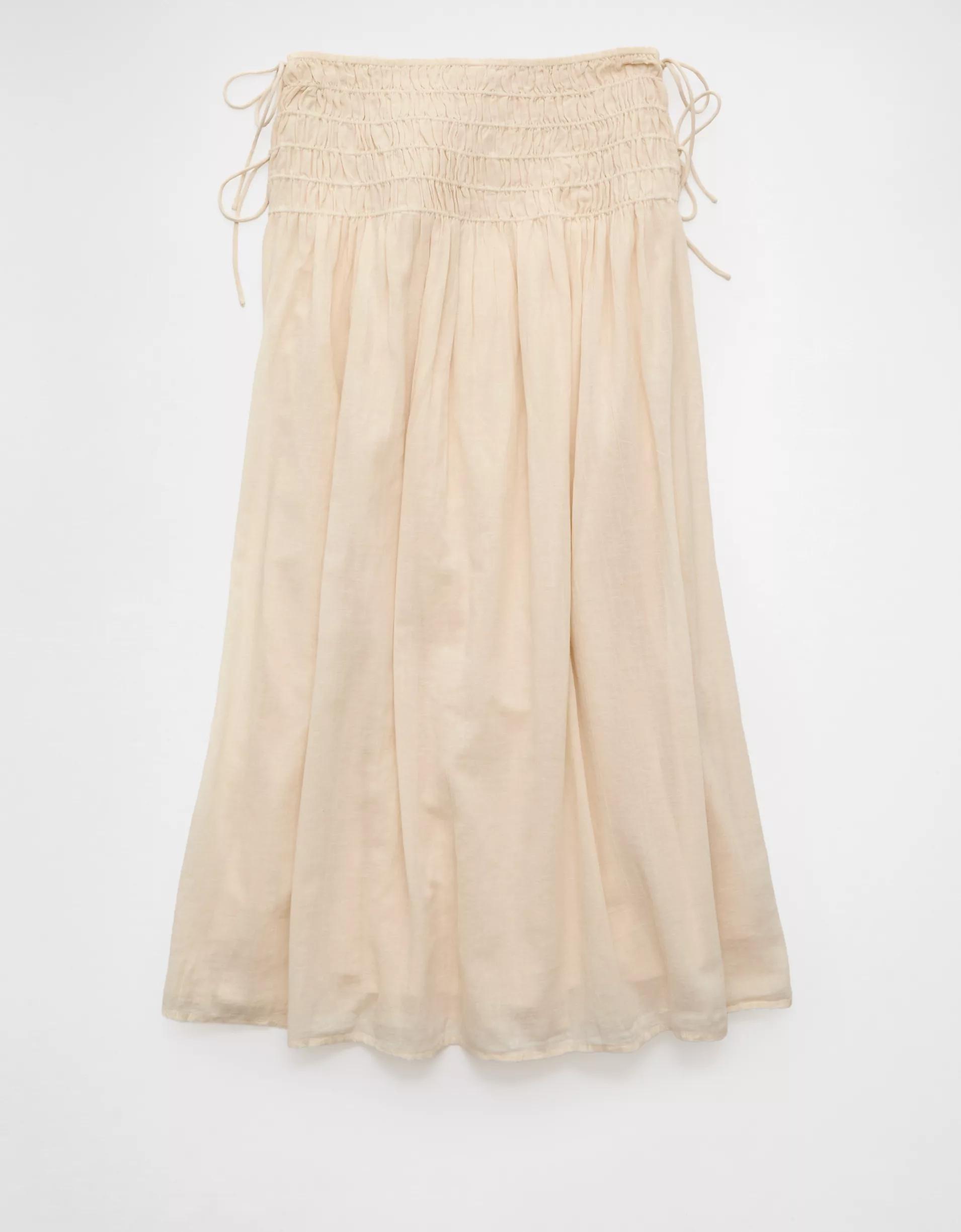 AE High-Waisted Tie Side Maxi Skirt Product Image