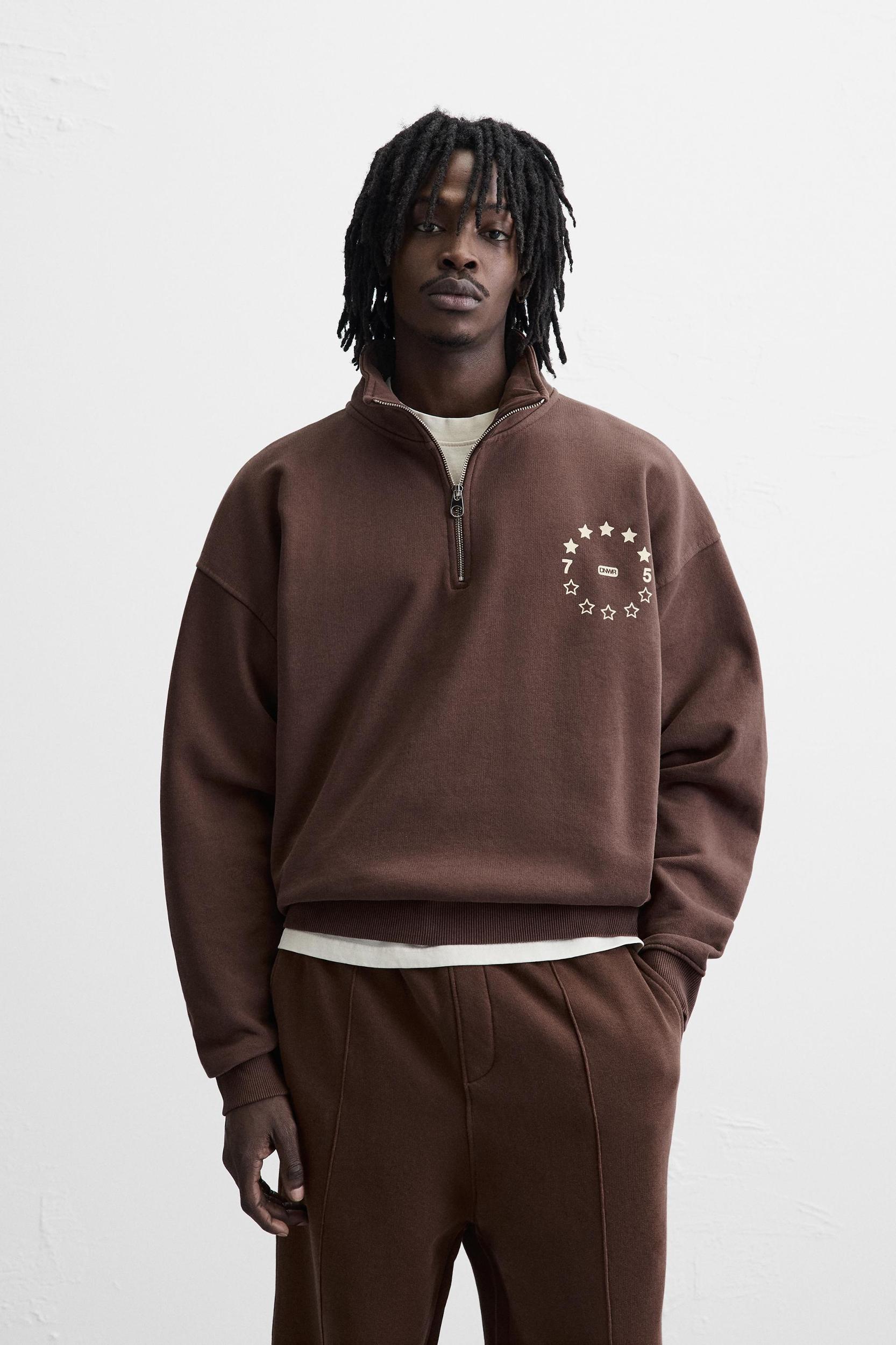 TEXT QUARTER ZIP SWEATSHIRT Product Image