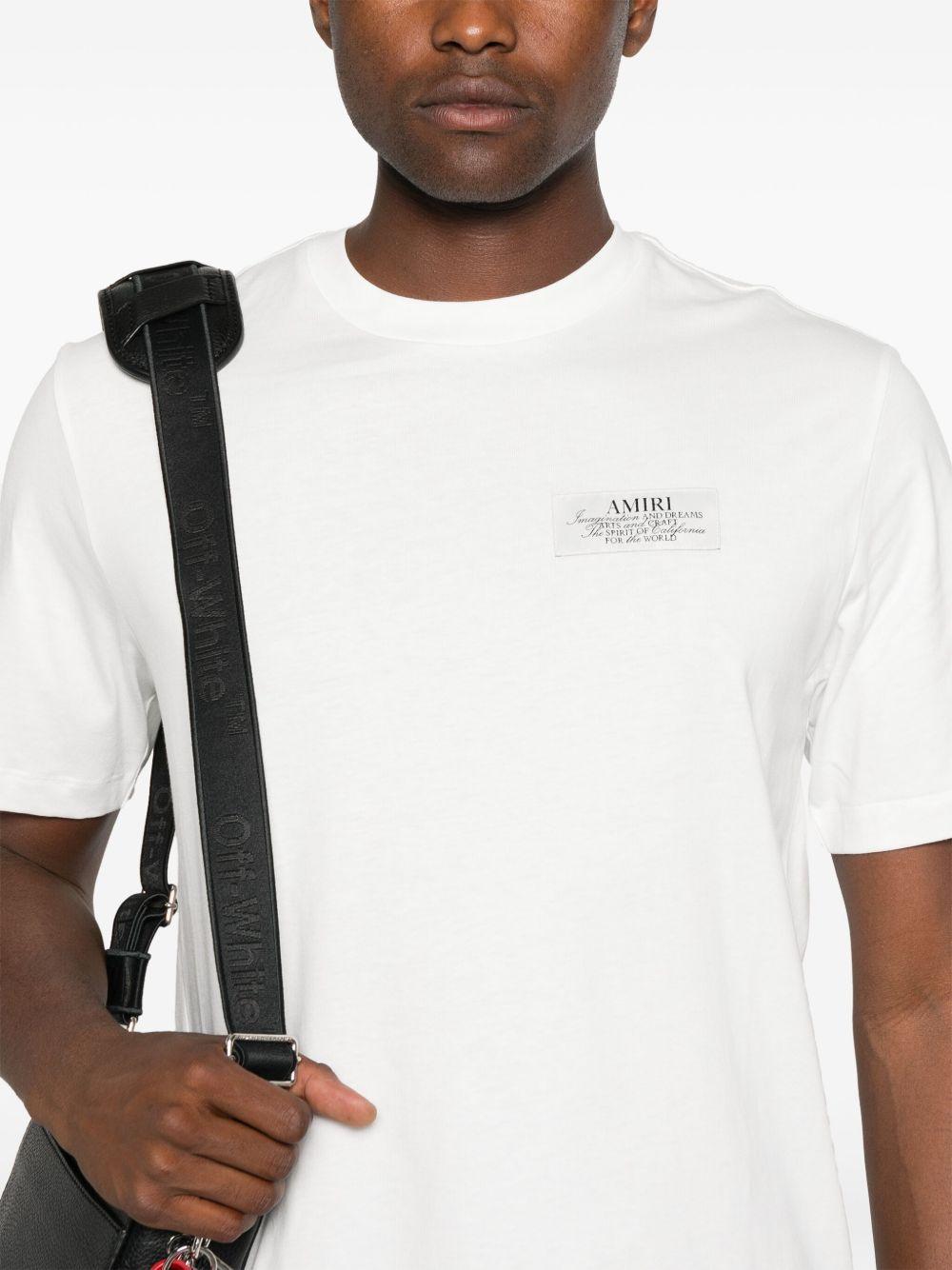 AMIRI Black Crewneck T-shirt With Logo Lettering On Front And Rear Product Image