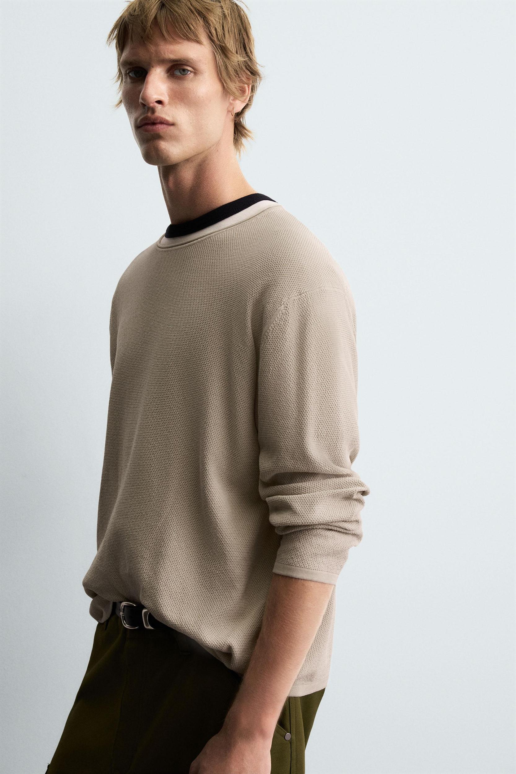 WASHED TEXTURED SWEATER Product Image