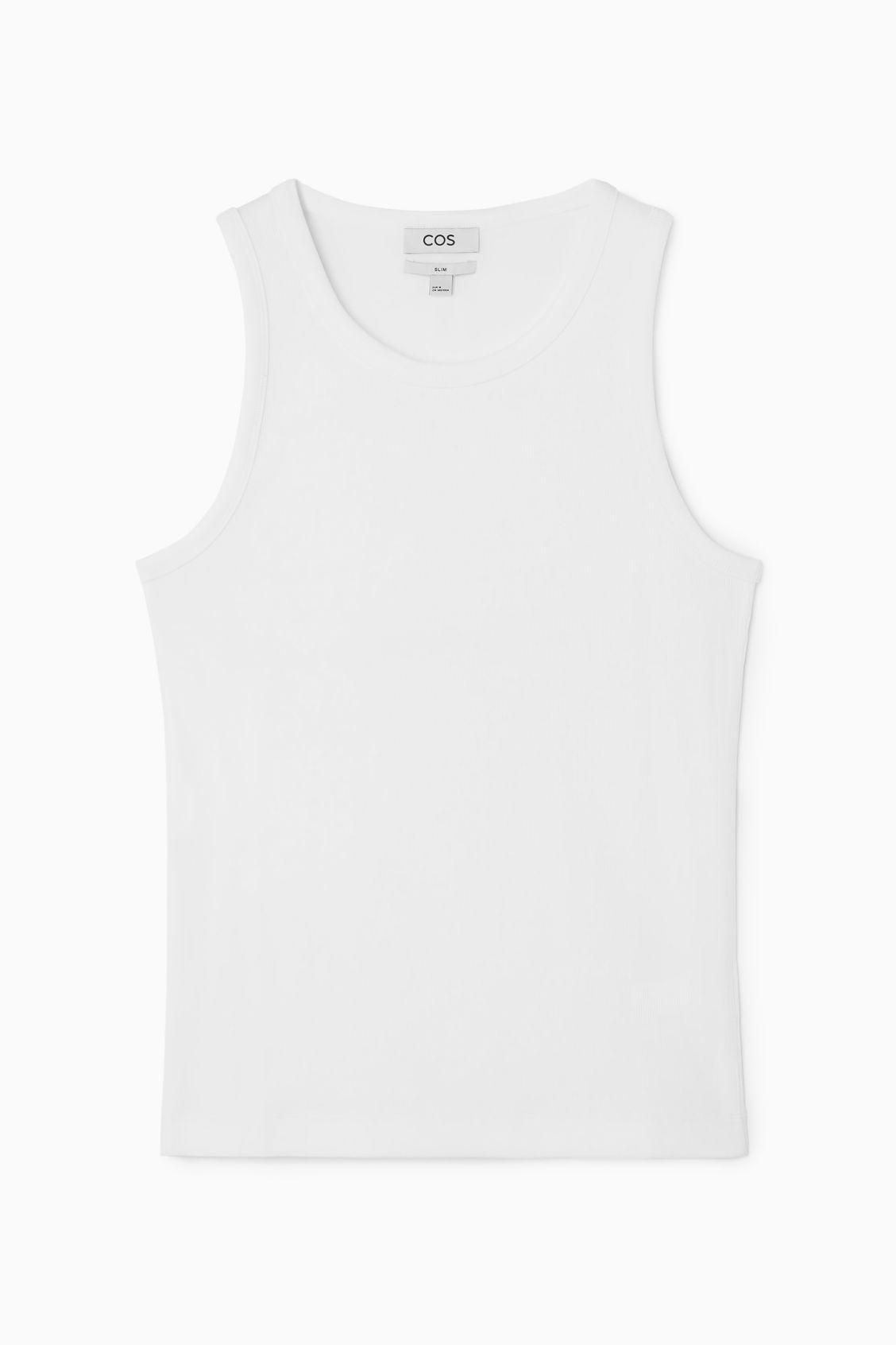 SLIM RIBBED COTTON TANK TOP Product Image