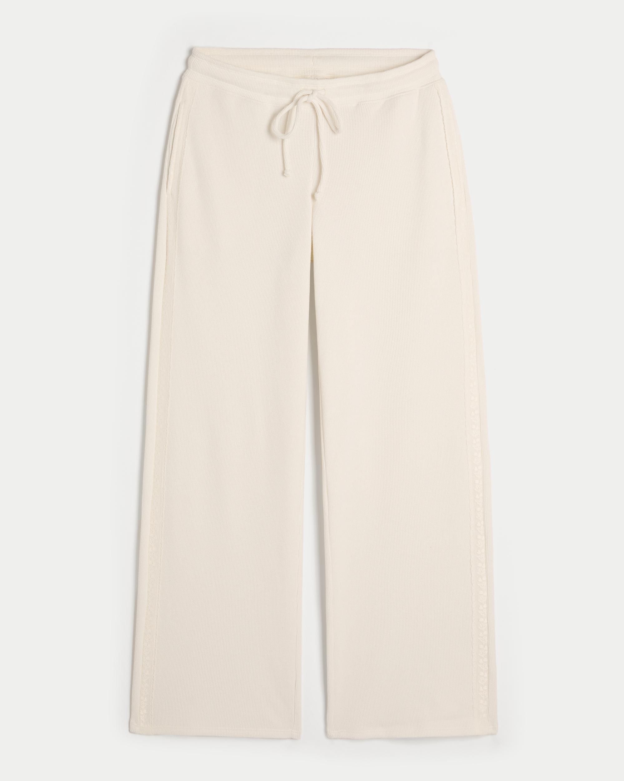 Gilly Hicks Waffle Lace Straight Pants Product Image
