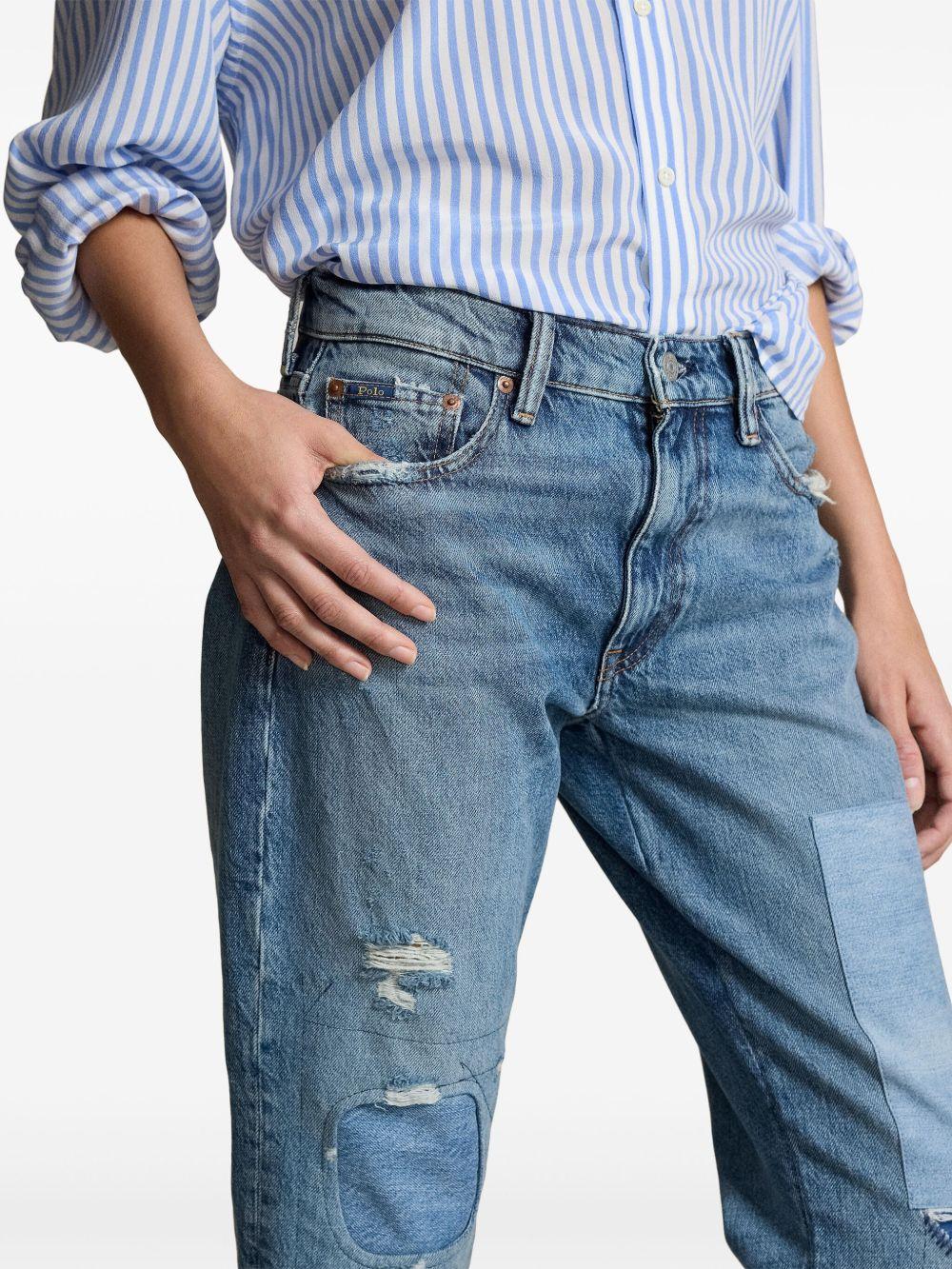 patchwork high-rise jeans Product Image