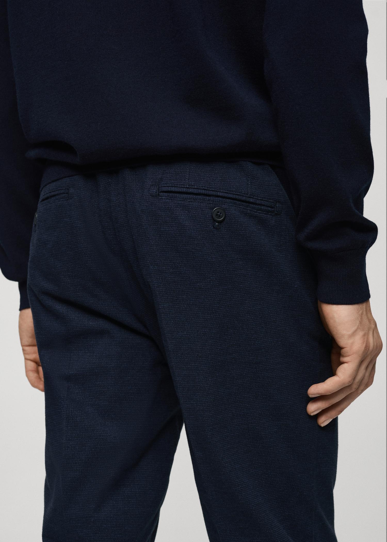 Micro-houndstooth flannel pants - Men | MANGO USA Product Image