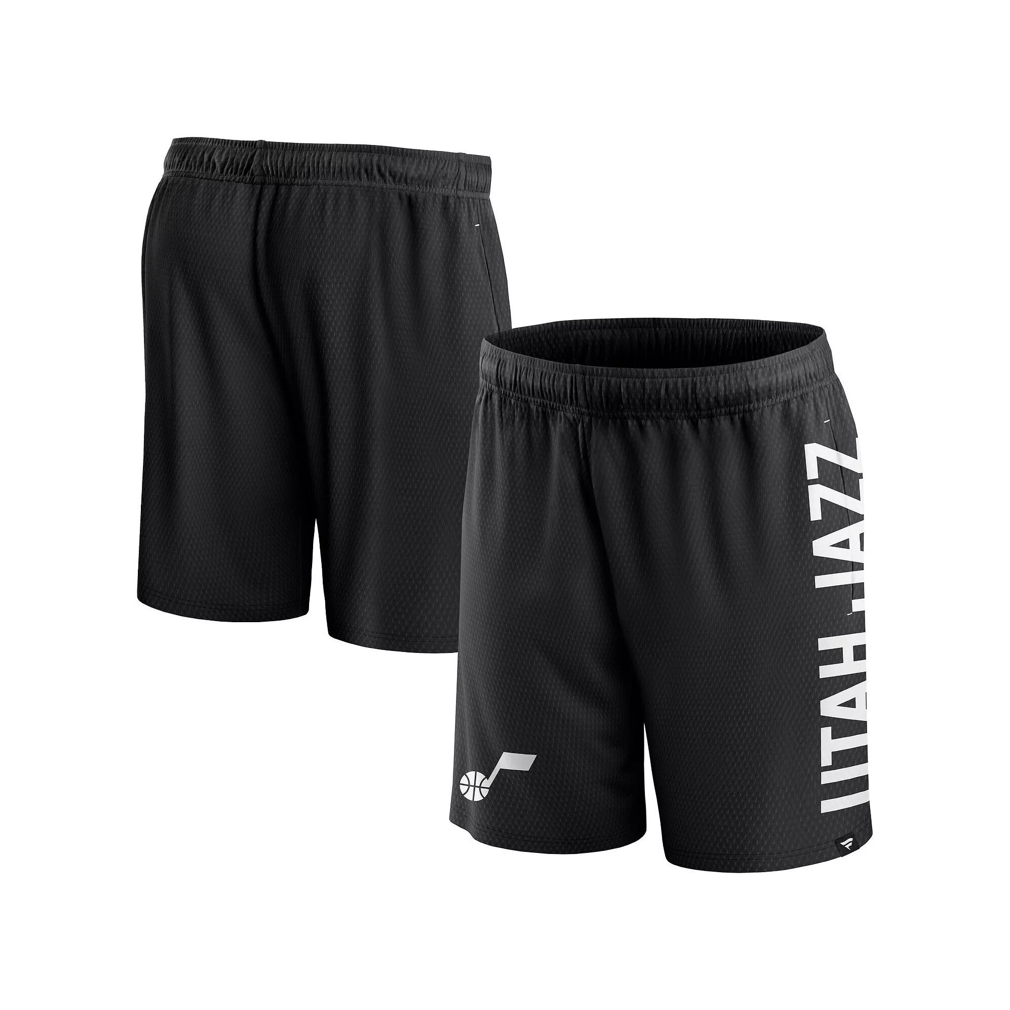 Men's Fanatics Branded Black Utah Jazz Post Up Mesh Shorts,  Product Image