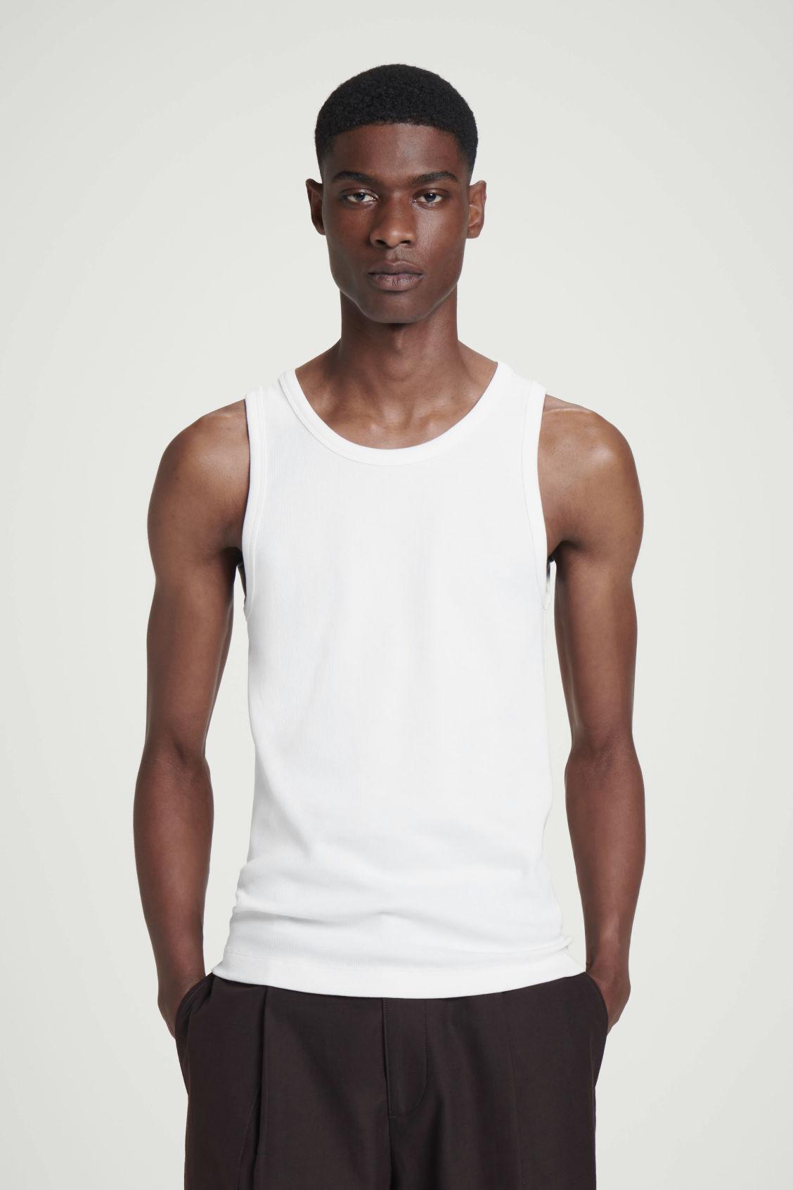 SLIM RIBBED COTTON TANK TOP Product Image