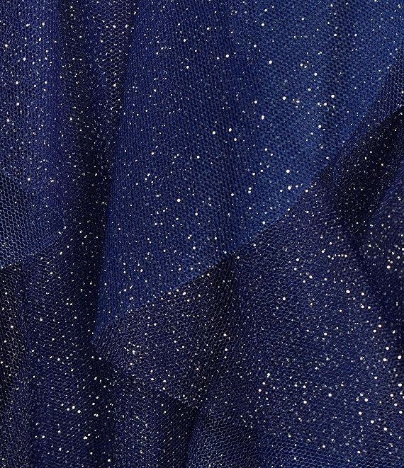 Pear Culture Plus Glitter Ombre Corkscrew Tulle Long Dress Product Image