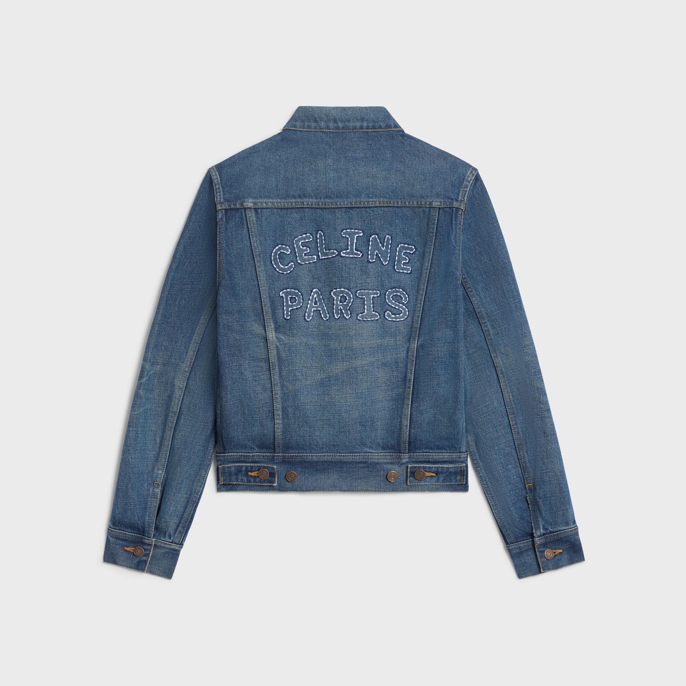 Trucker jacket in dark union wash denim Product Image