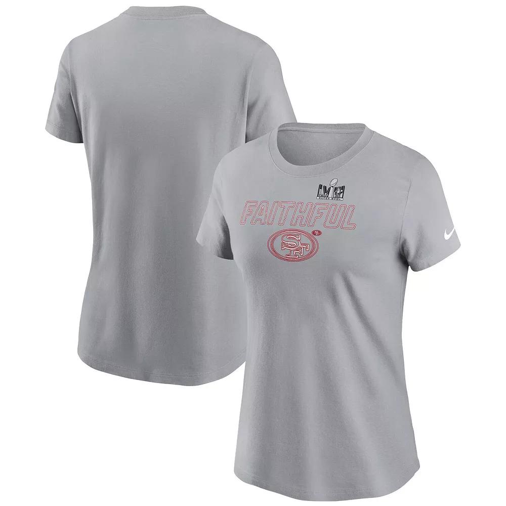 Women's Nike Gray San Francisco 49ers Super Bowl LVIII Local Essential T-Shirt, Size: Small, Grey Product Image