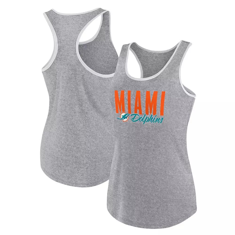 Women's Fanatics Heather Gray Miami Dolphins Plus  Product Image