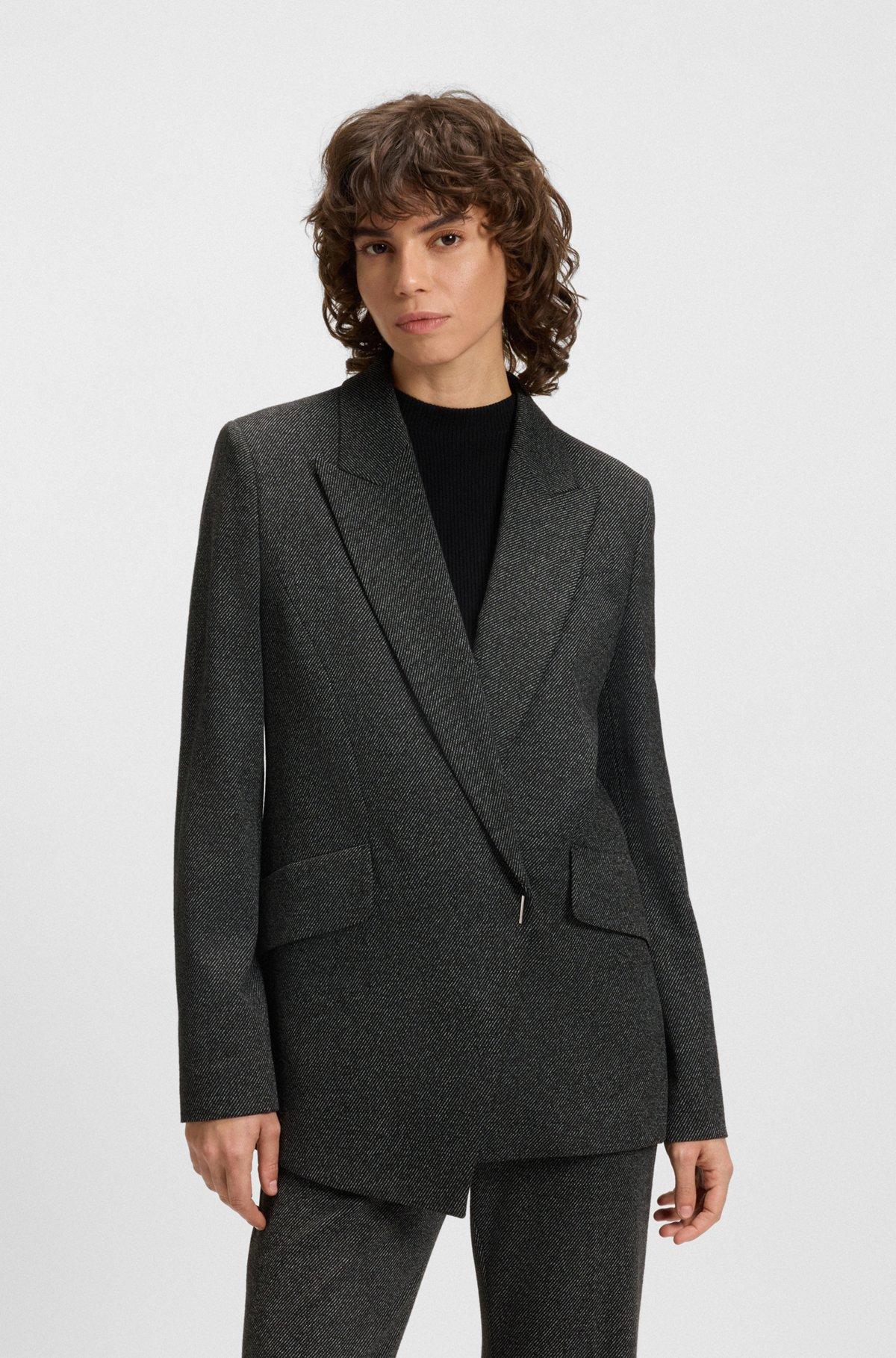 Regular-fit blazer with concealed closure Product Image