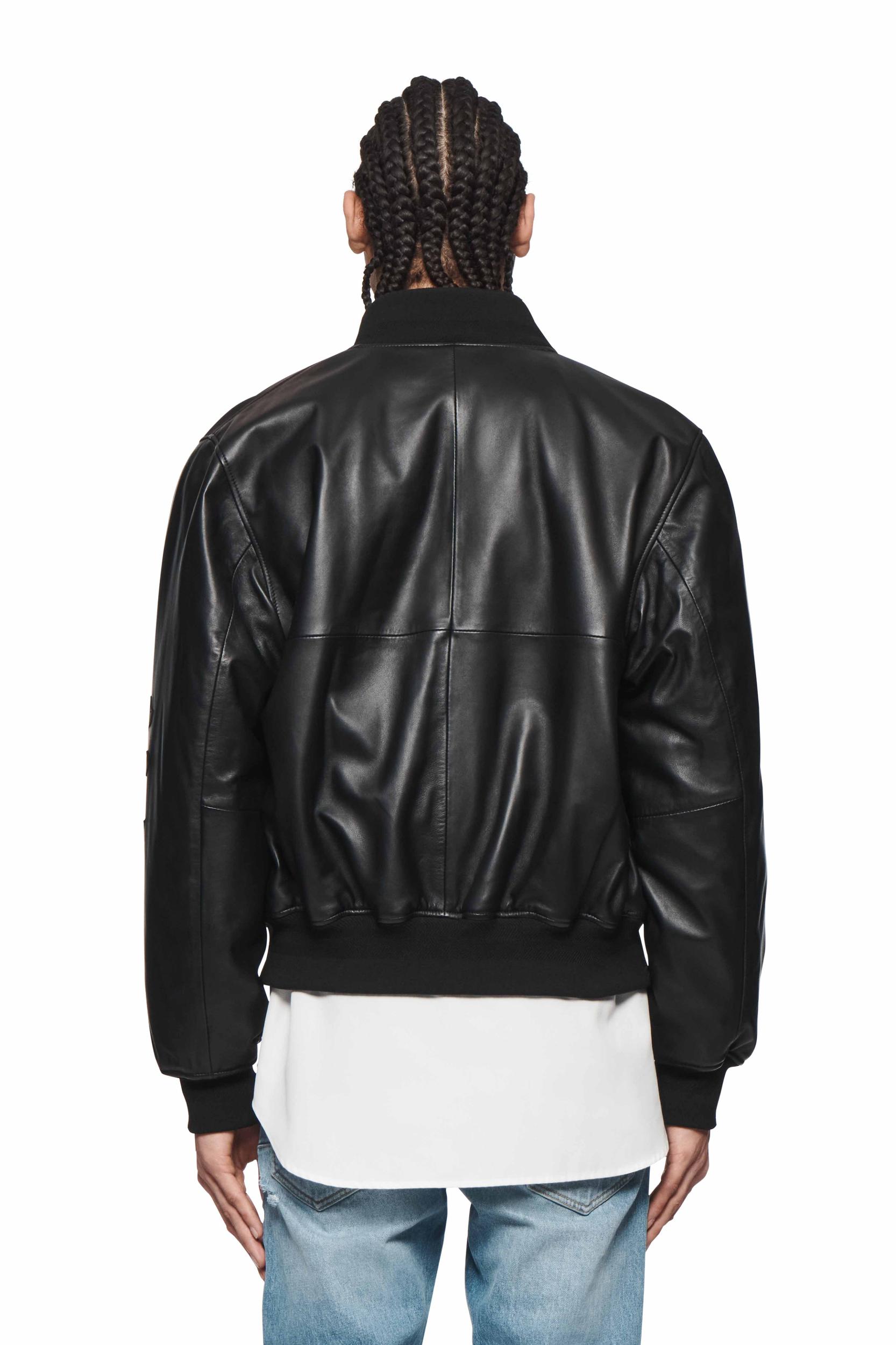 Leather Bomber Jacket Male Product Image
