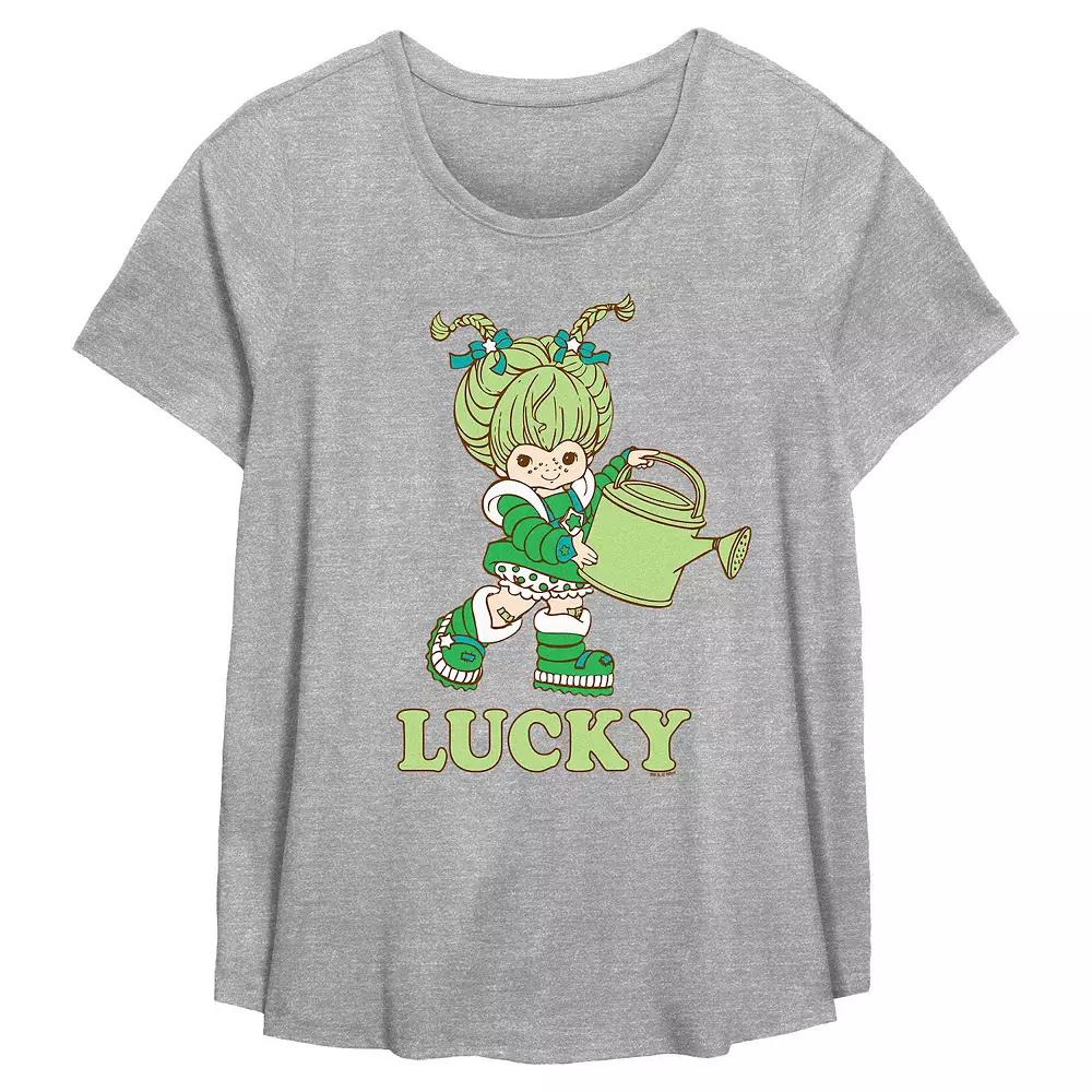 Plus Size Rainbow Brite Patty O'Green Lucky Flowy Graphic Tee, Women's, Size: 4XL, Grey Gray Product Image