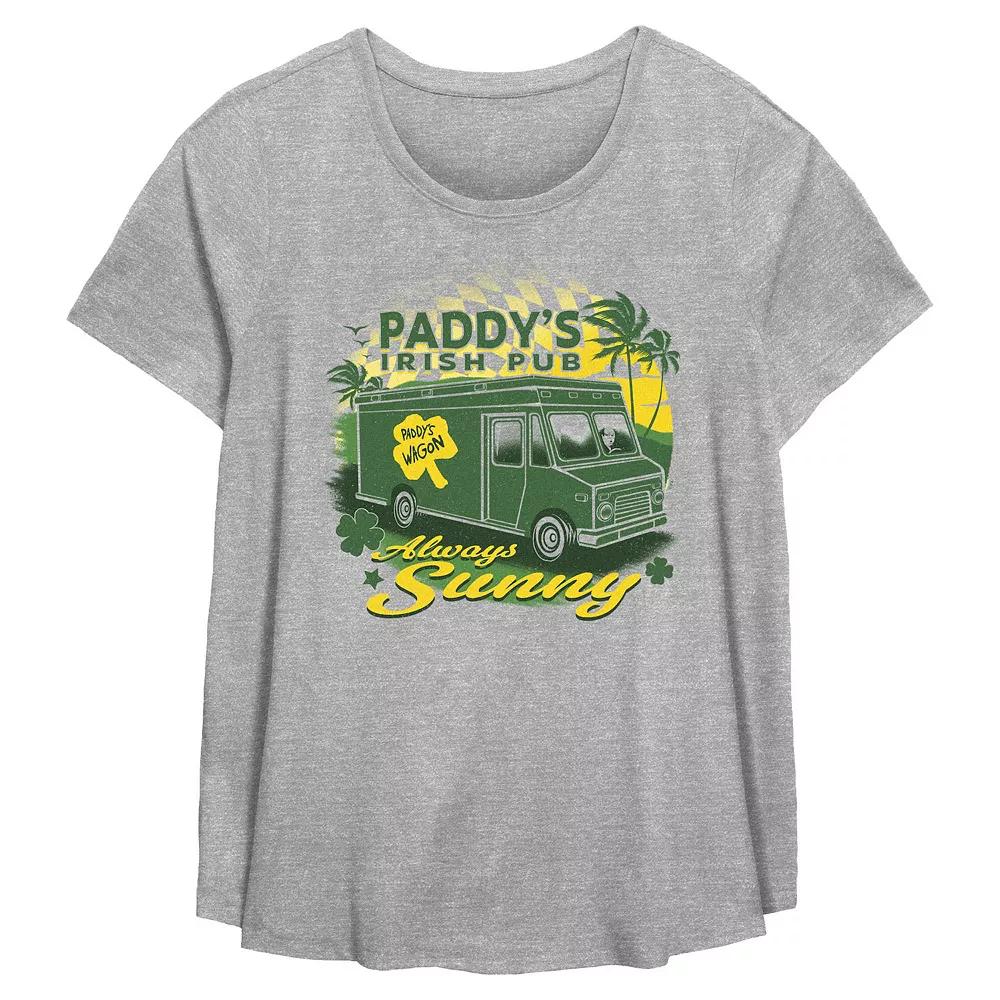 Plus Size It's Always Sunny In Philadelphia Paddy's Irish Pub Flowy Graphic Tee, Women's, Size: 3XL, Grey Gray Product Image