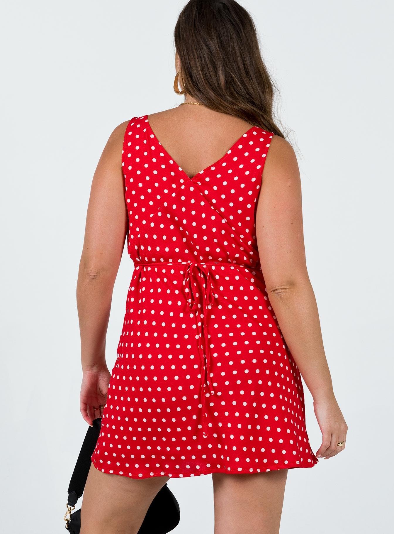 Nellie Mini Dress Red Polka Dot Product Image