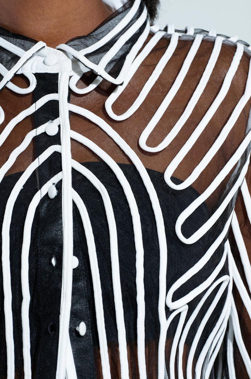 EVA LONG SLEEVE BUTTON DOWN STRIPED SHIRT Product Image