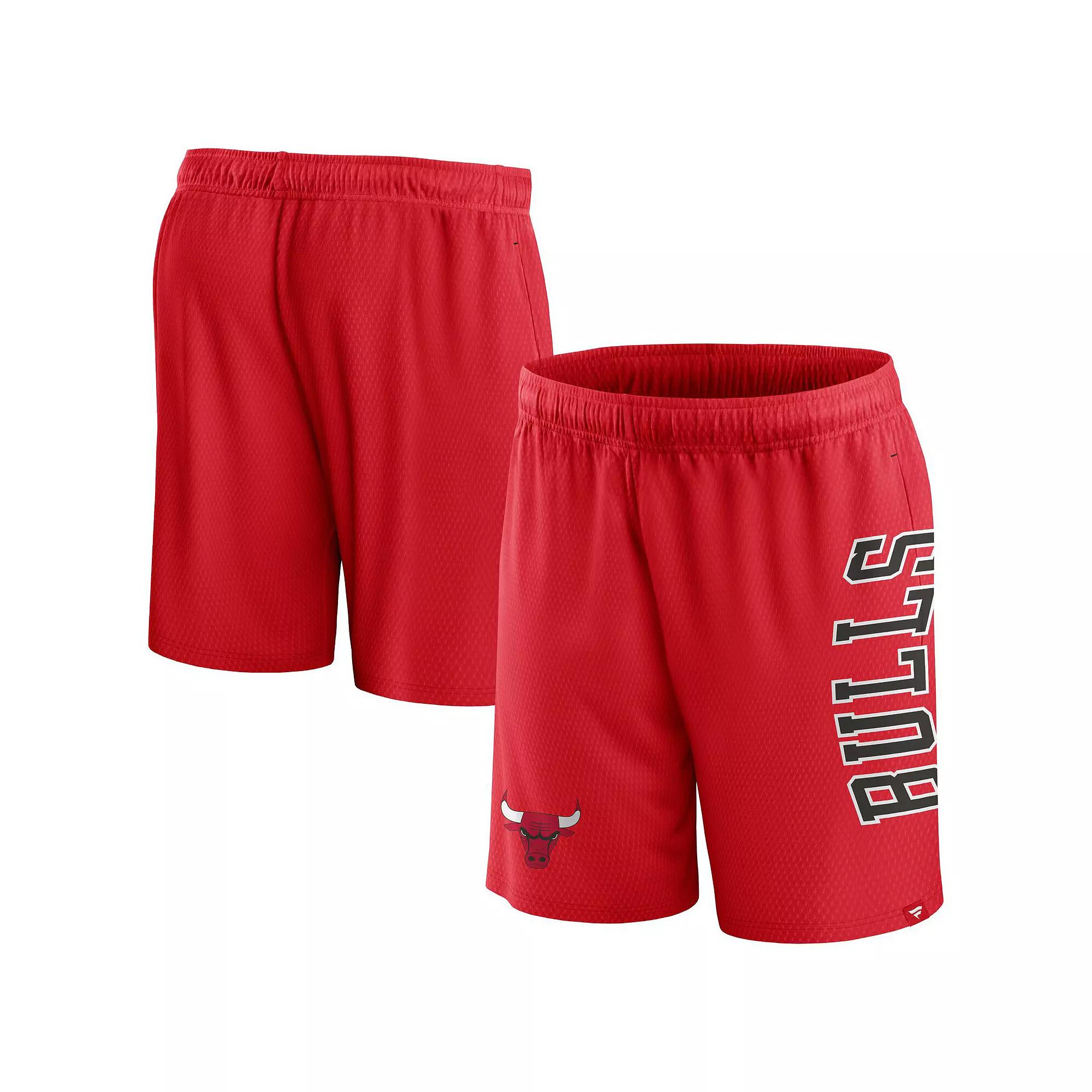 Men's Fanatics Branded Red Chicago Bulls Post Up Mesh Shorts,  Product Image