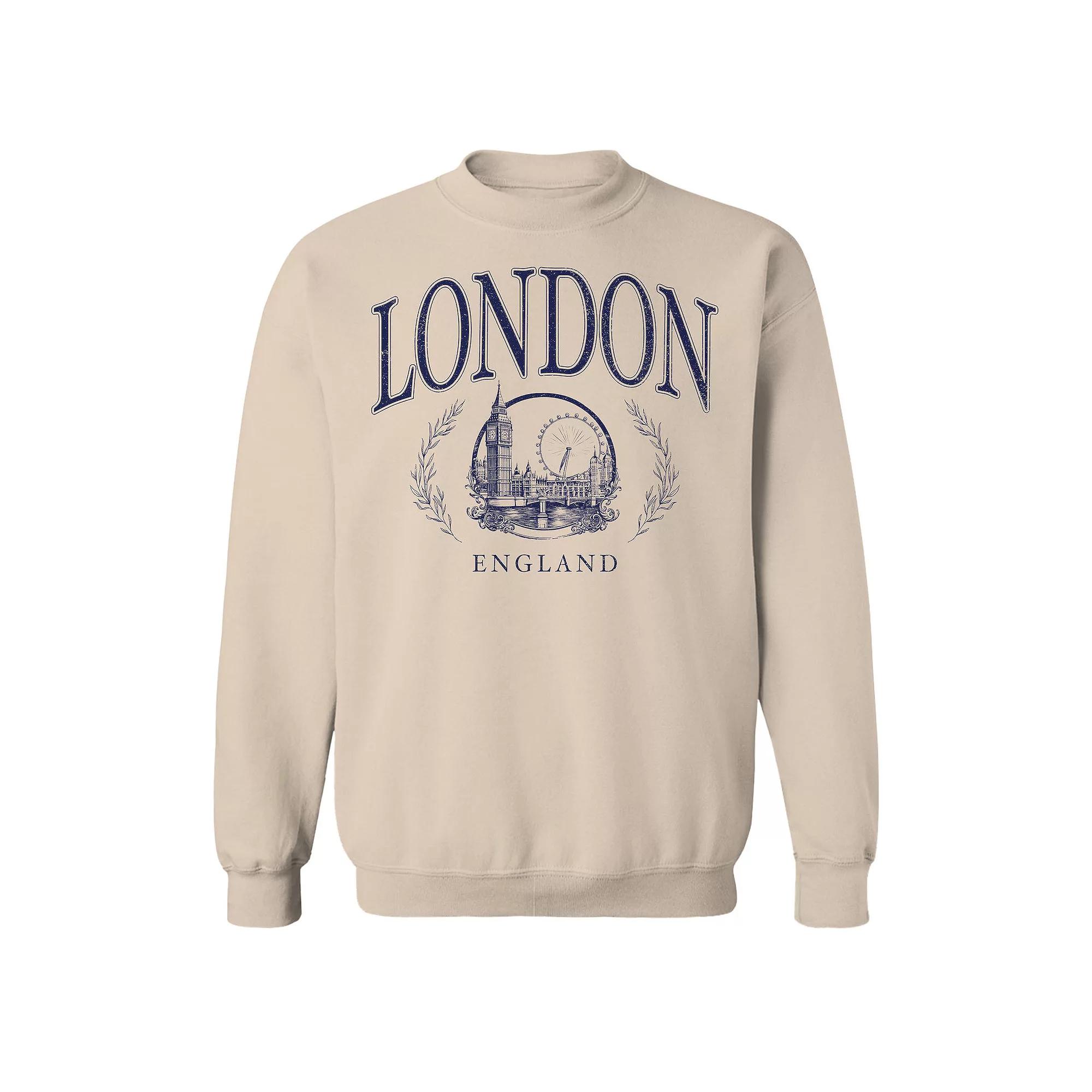 Men's London Blue Text Fleece Sweatshirt, Adult Unisex,  Product Image