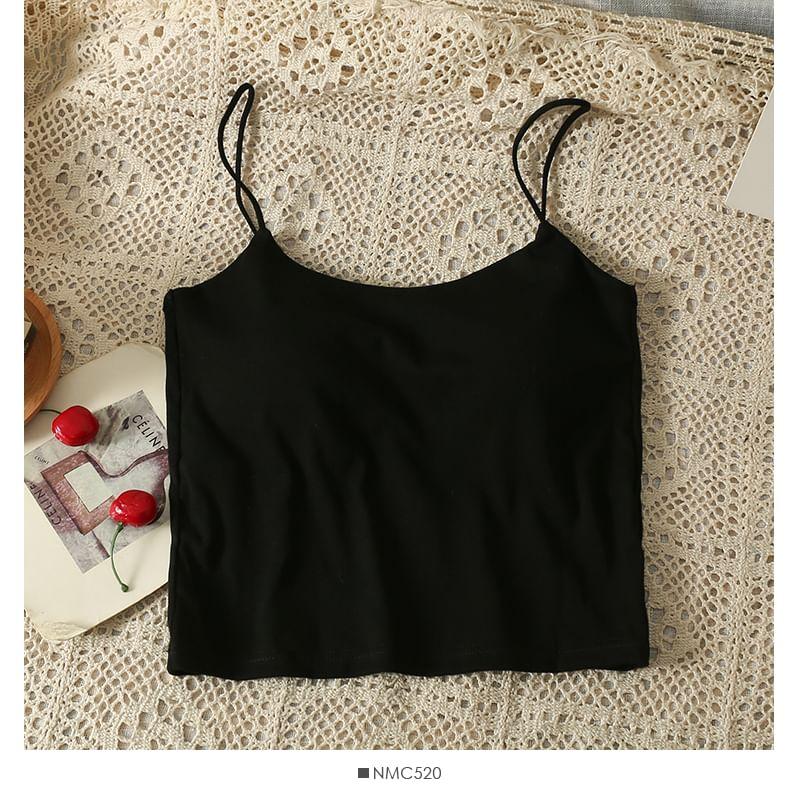 Open-Back Plain Cami Top with Pads Product Image