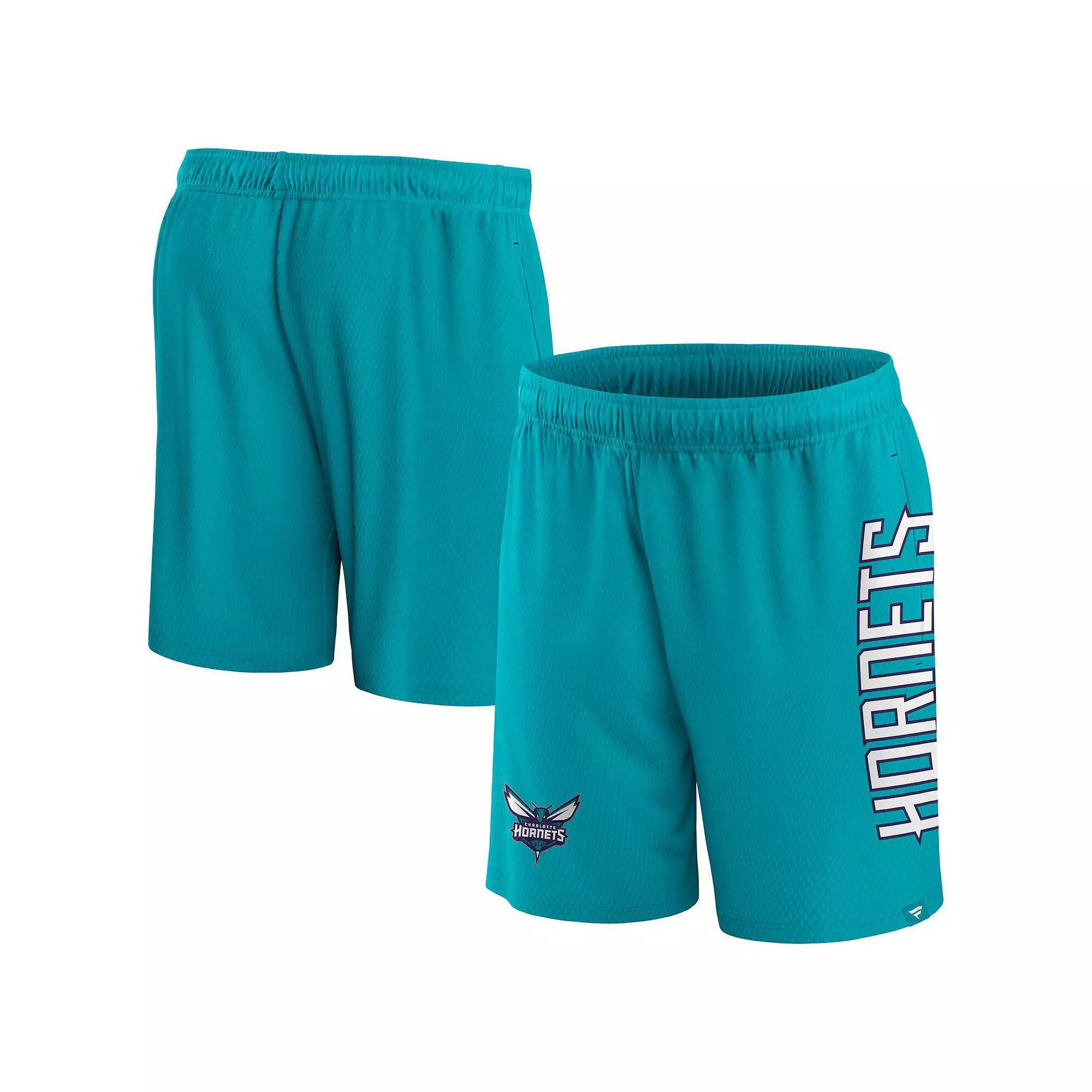 Men's Fanatics Branded Teal Charlotte Hornets Post Up Mesh Shorts,  Product Image