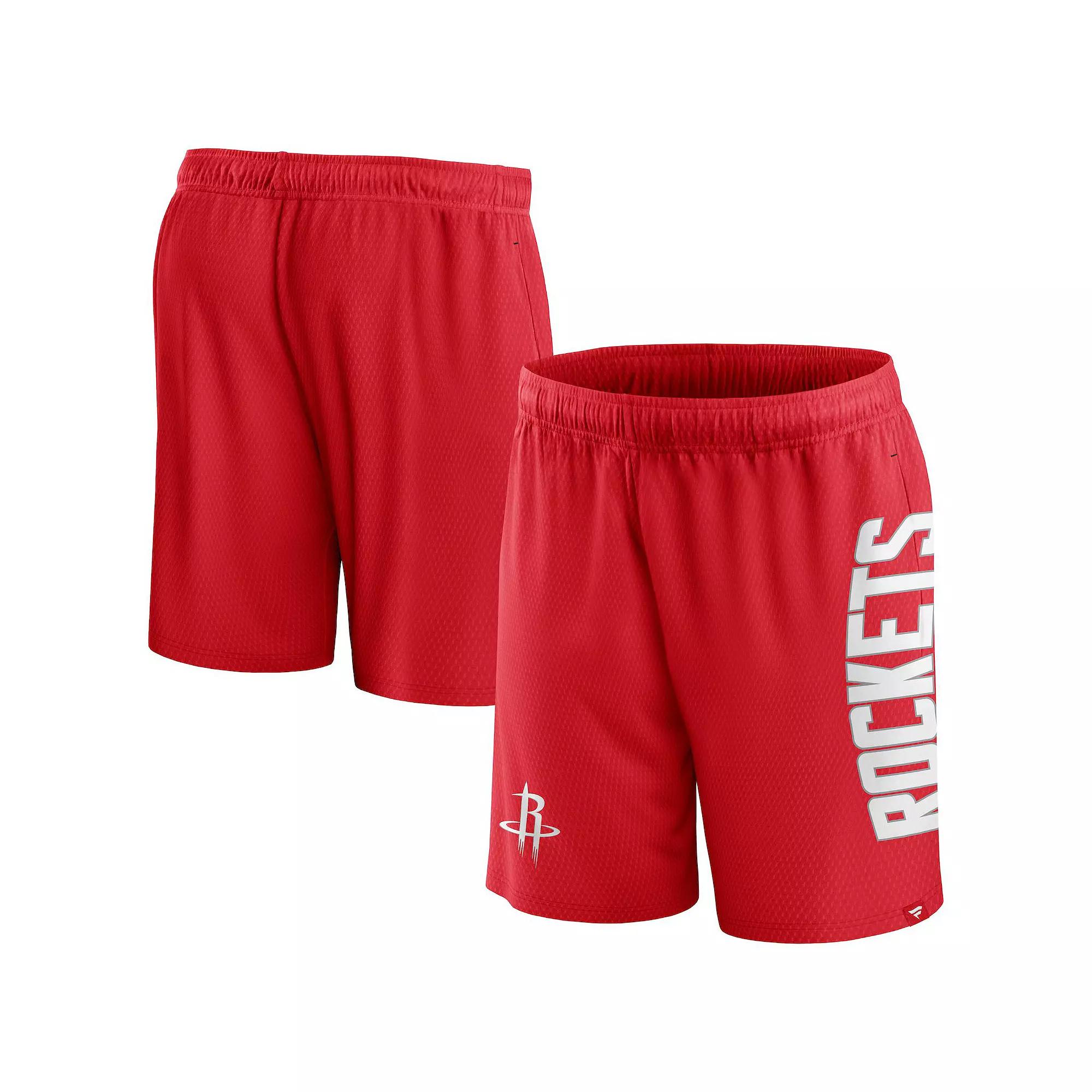 Men's Fanatics Branded Red Houston Rockets Post Up Mesh Shorts,  Product Image