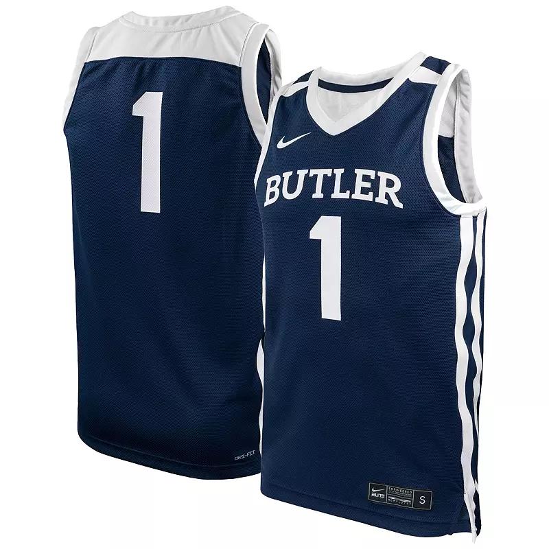 Men's Nike #1 Navy Butler Bulldogs Replica Basketball Jersey, Size: XL, But Blue Product Image