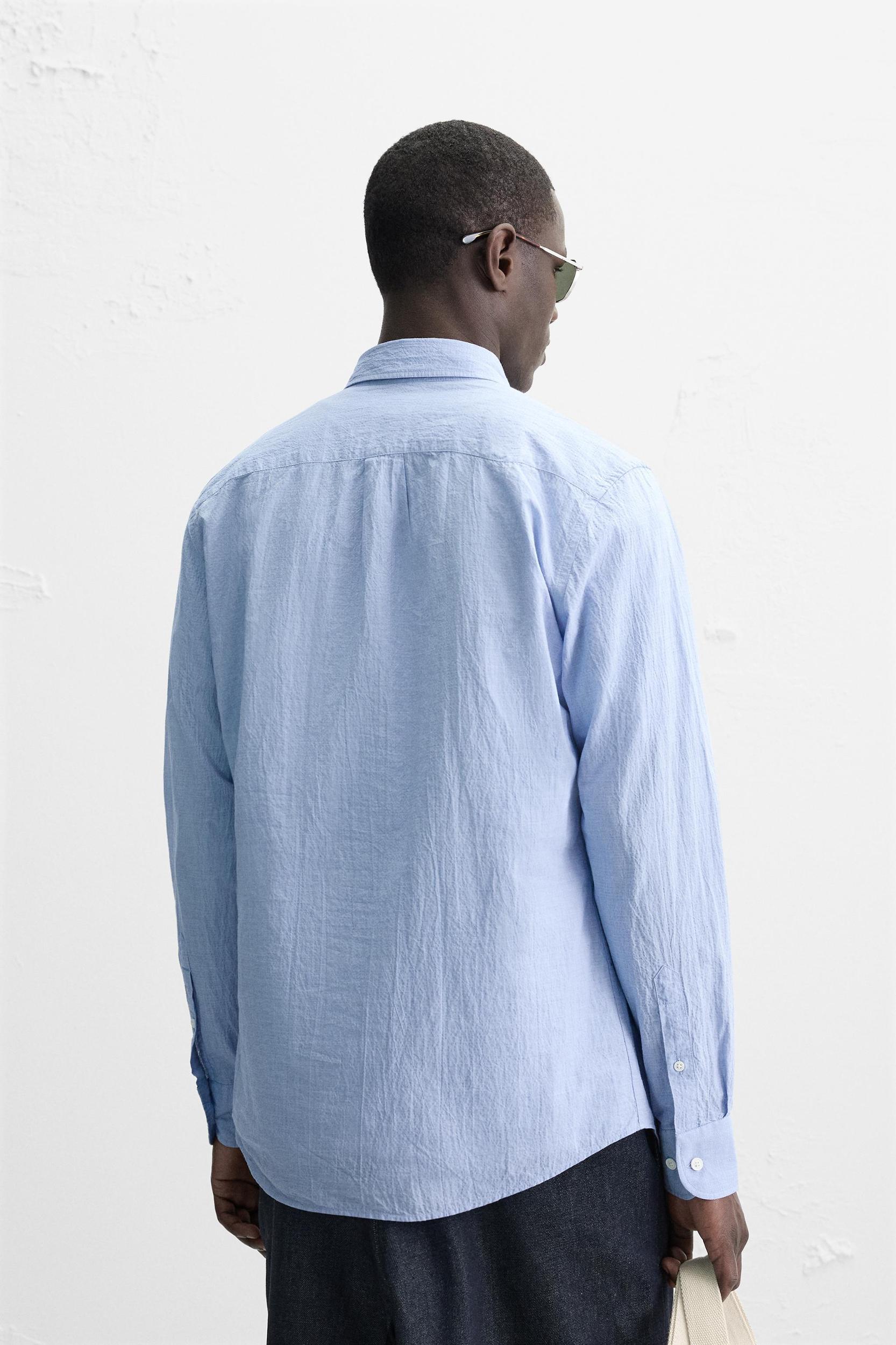 WRINKLED EFFECT REGULAR FIT SHIRT Product Image