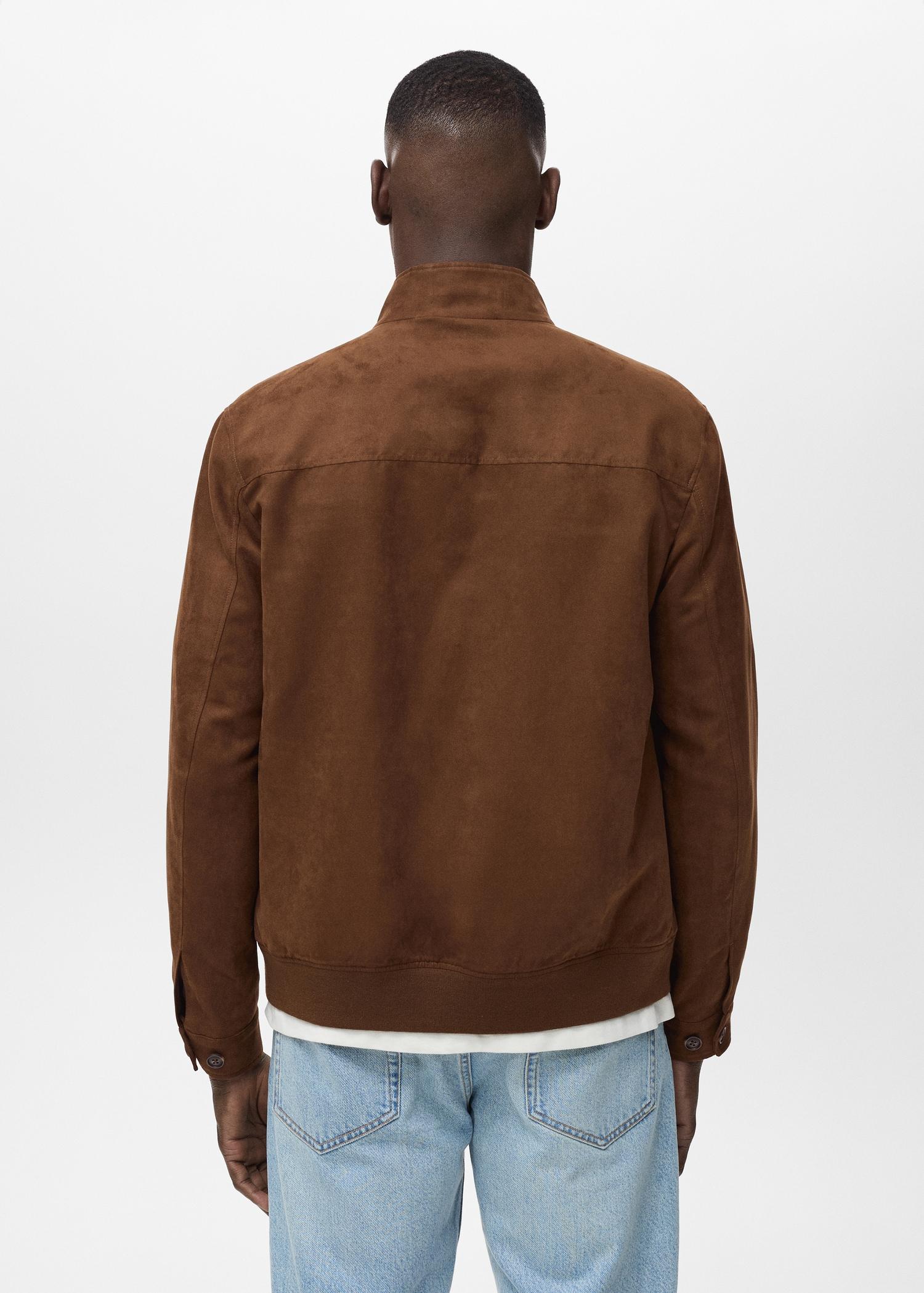 Suede leather-effect jacket - Men | MANGO USA Product Image