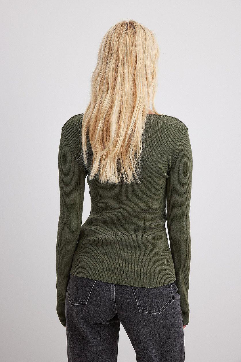 V-detail Light Rib Knitted Sweater Product Image