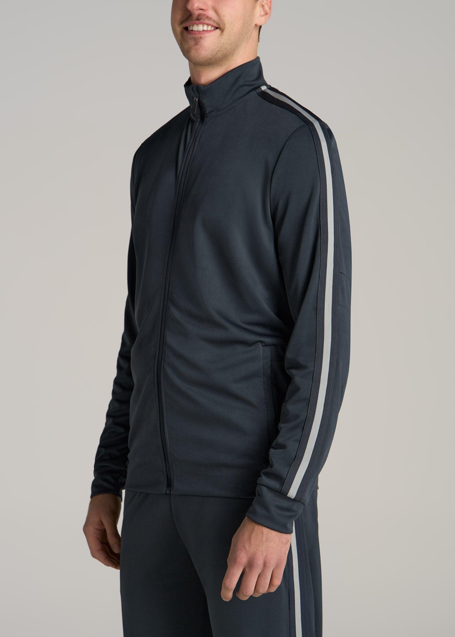 Athletic Stripe Tall Men's Jacket in Storm Grey Stripe Male Product Image