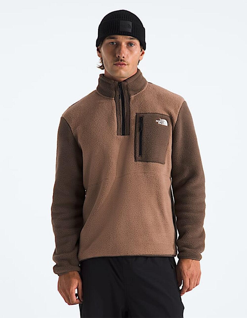 THE NORTH FACE Yumiori Mens Quarter Zip Fleece Jacket - BROWN COMBO Product Image