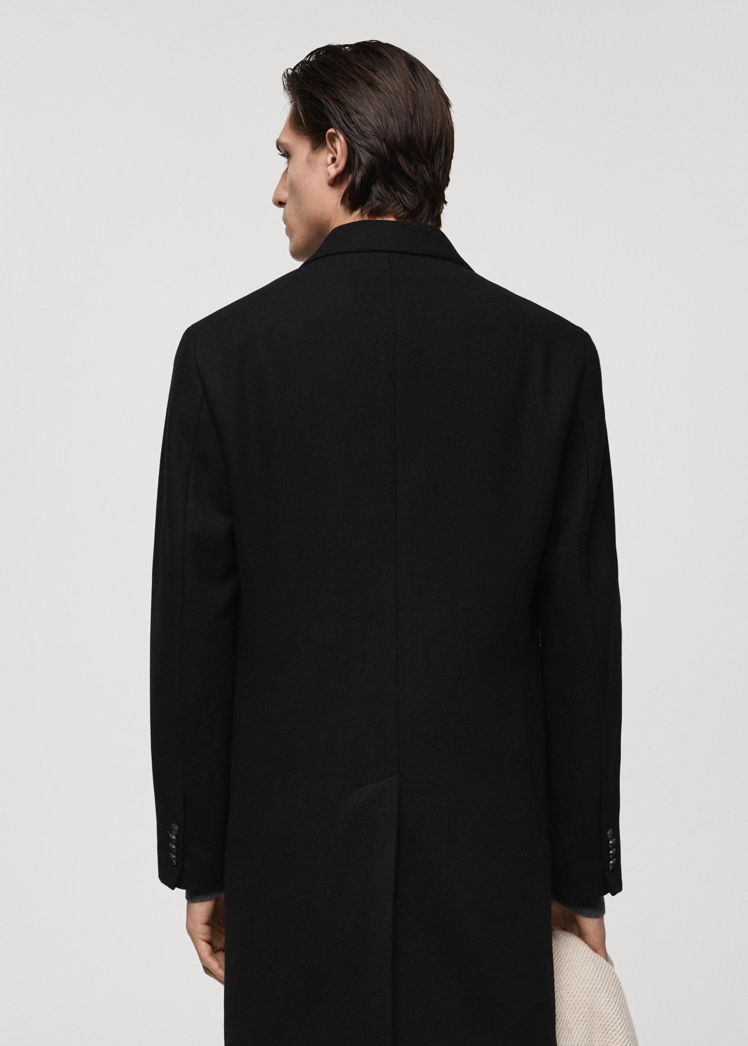 Long recycled wool coat - Men | MANGO USA Product Image