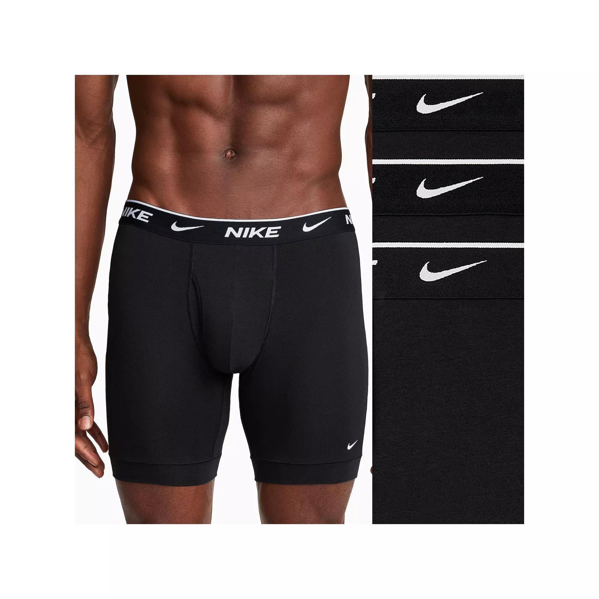 Nike Men's Dri-FIT Essential Cotton Stretch Long Boxer Briefs (3-Pack) Product Image