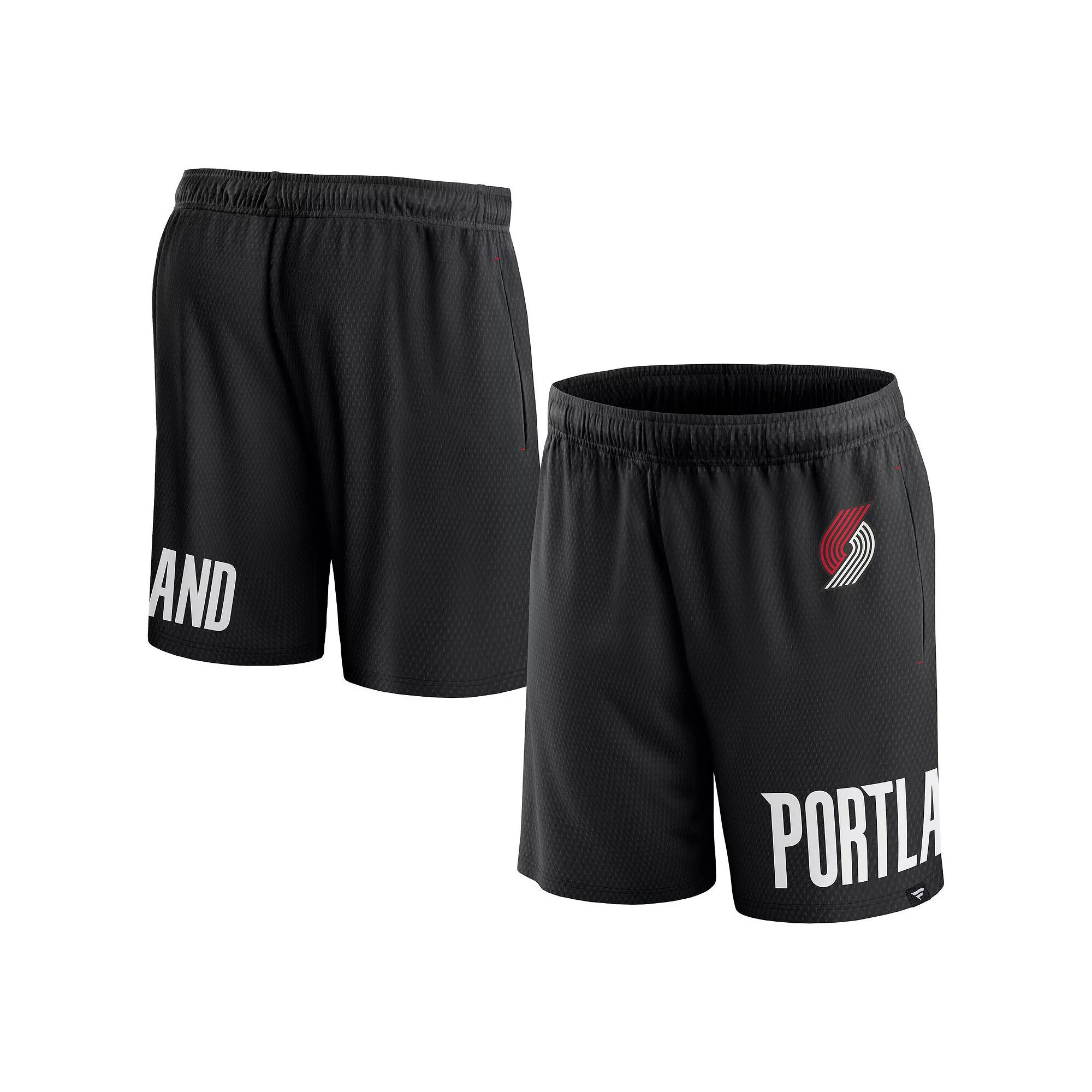 Men's Fanatics Branded Black Portland Trail Blazers Free Throw Mesh Shorts, Size: Medium Product Image