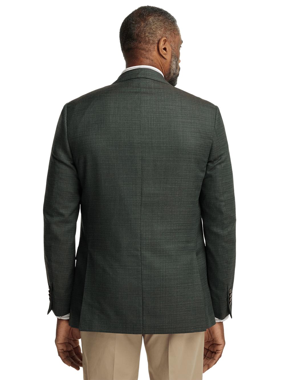 Wool Single Breasted Notch Lapel Sport Coat - Green/tan Product Image
