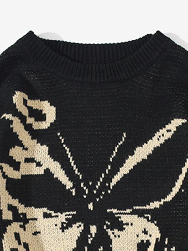 Oversized Butterfly Jacquard Sweater Product Image