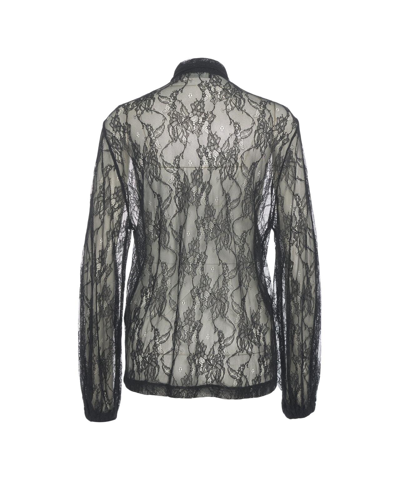 Lace blouse with bow collar Product Image