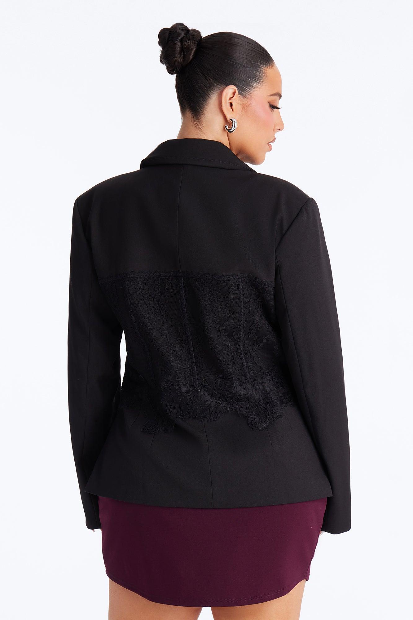 Deep Secrets Lace Corset Blazer - Black Female Product Image