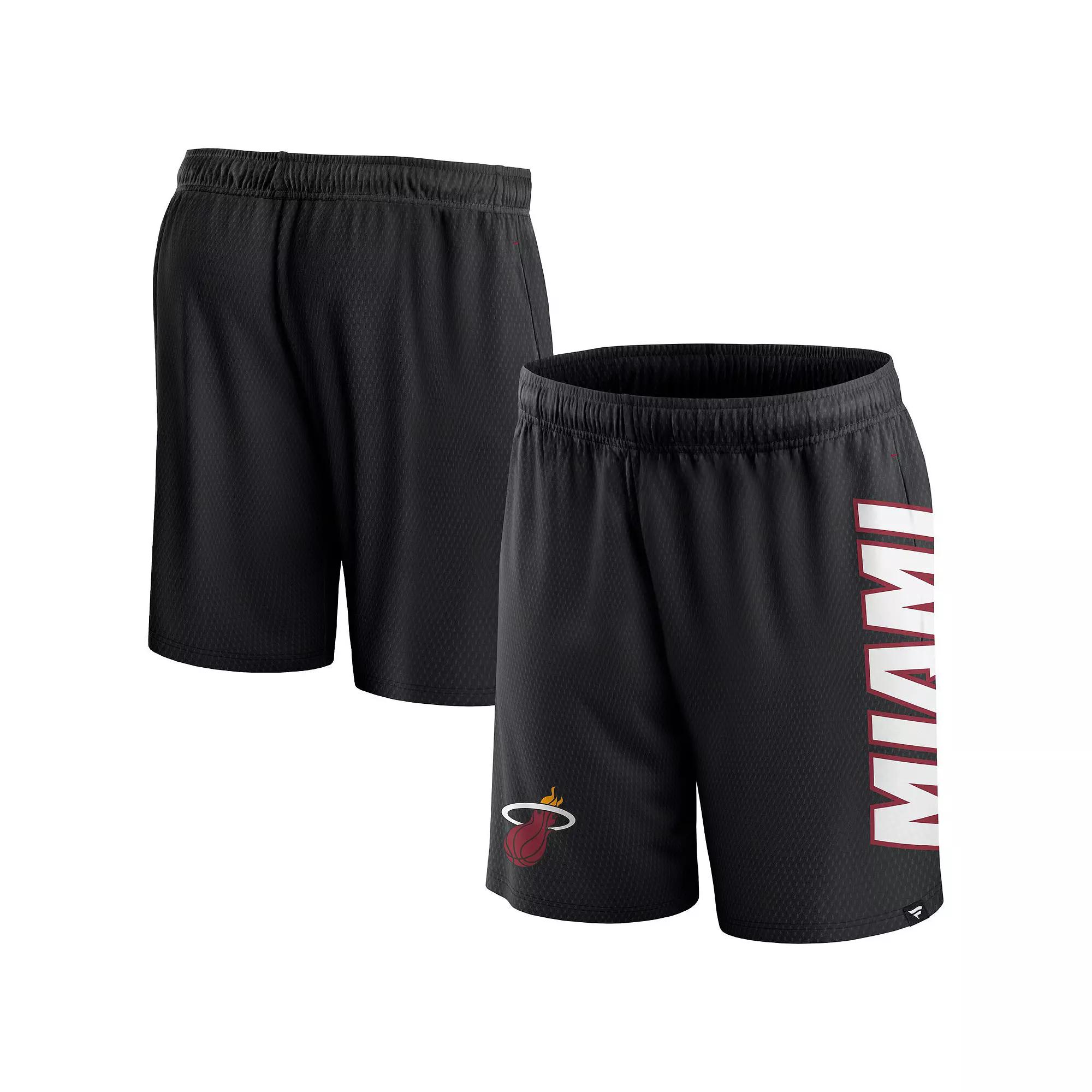 Men's Fanatics Branded Black Miami Heat Post Up Mesh Shorts,  Product Image