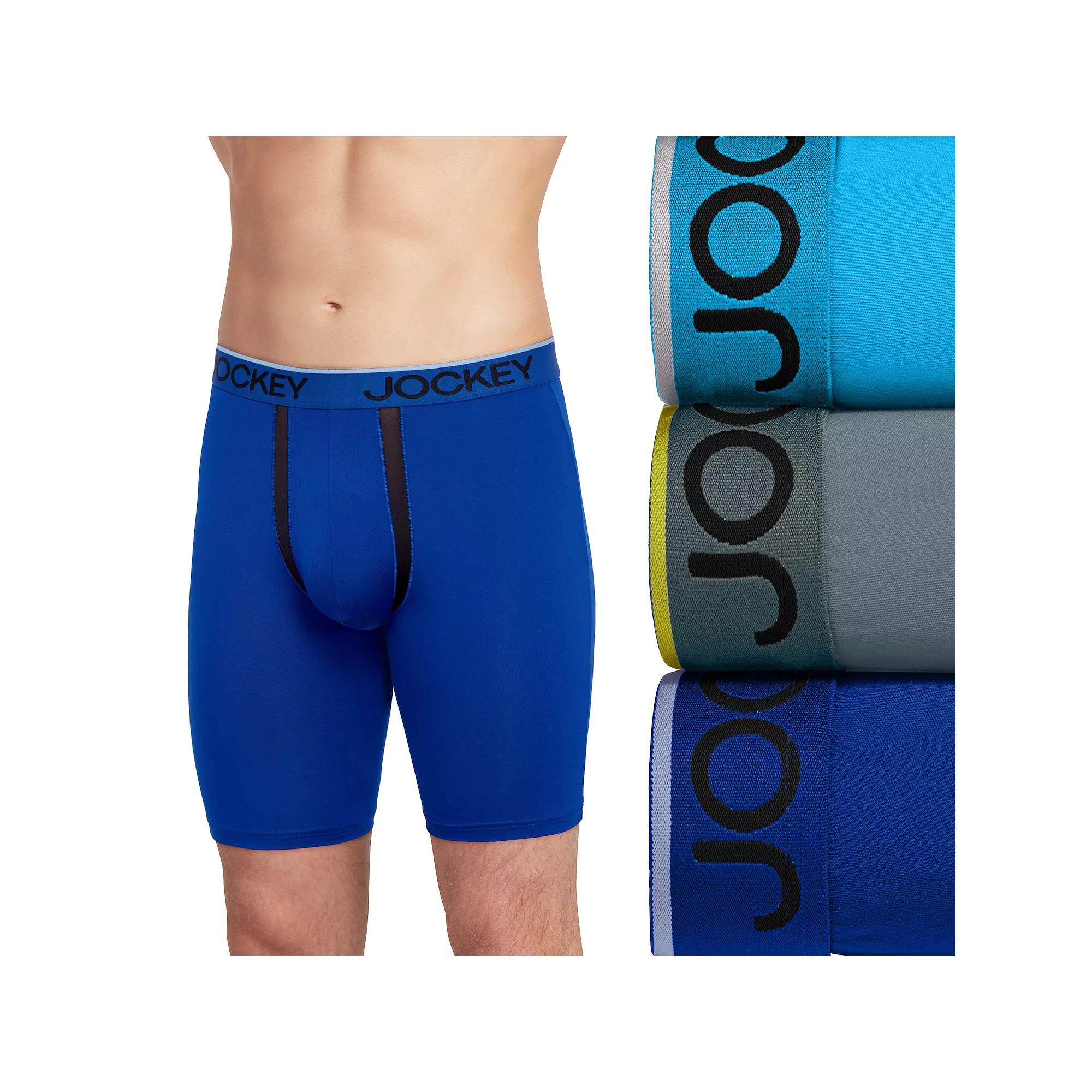 Men's Jockey 3-Pack Chafe-Proof Pouch Microfiber 8.5" Long Leg Boxer Briefs,  Product Image