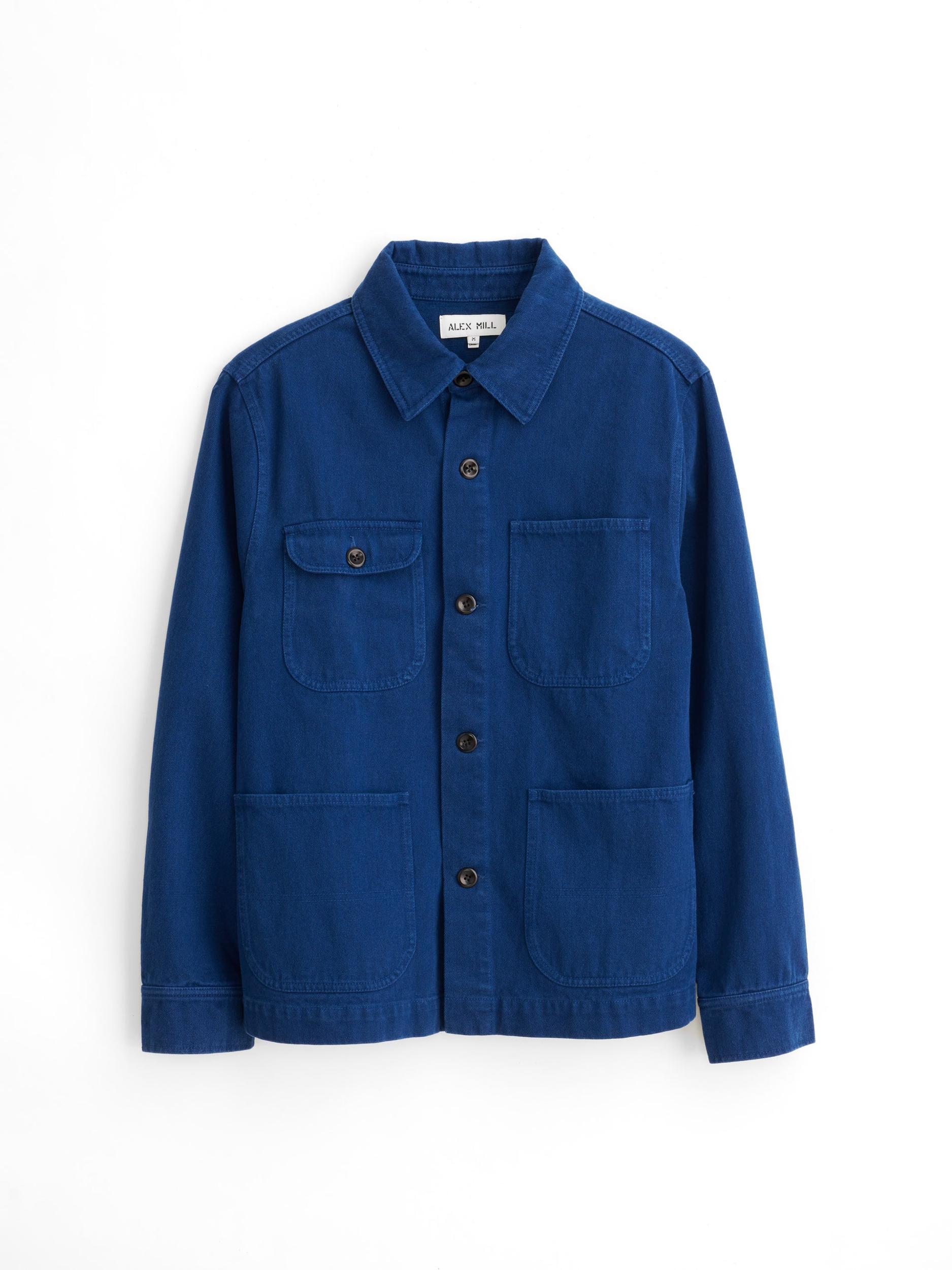 Garment Dyed Work Jacket in Recycled Denim Product Image