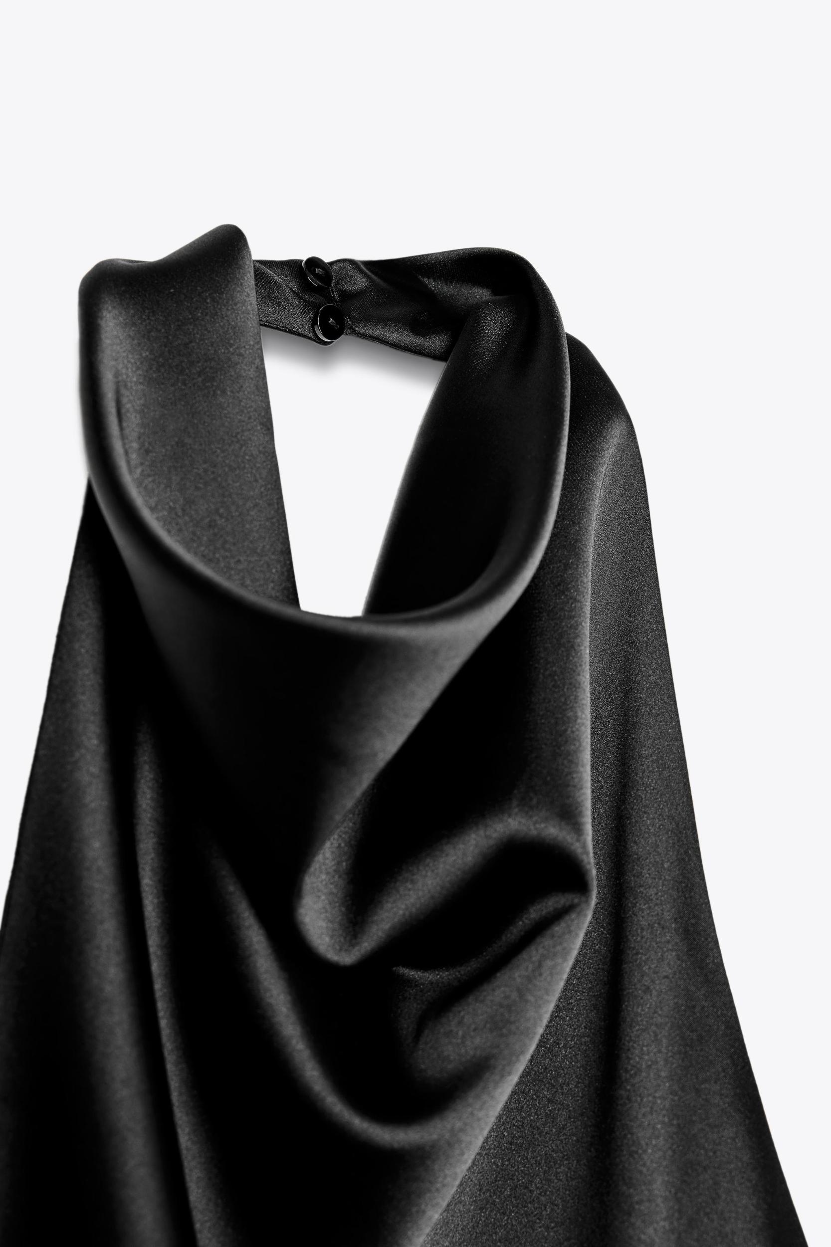 SATIN HALTER MINI DRESS Product Image