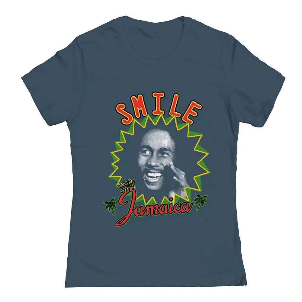 Junior's Bob Marley Smile Jamaica Graphic Tee, Women's,  Product Image