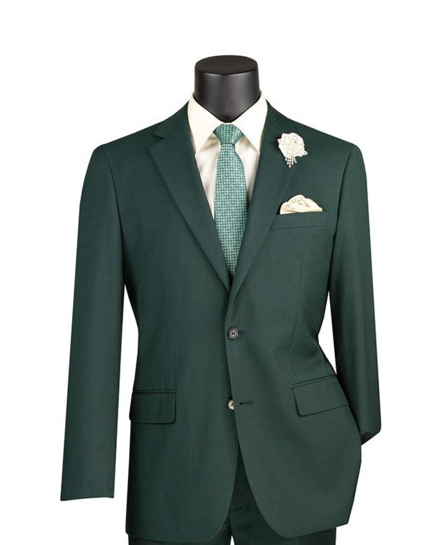 Slim Fit Men's Suit 2 Piece 2 Button in Hunter Green Product Image